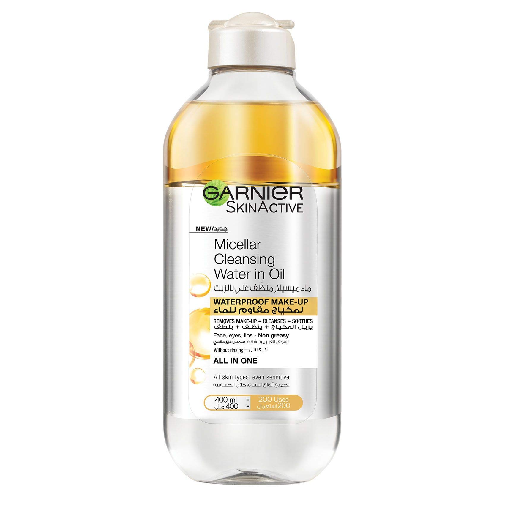 آب پاک‌کننده میسلار در روغن Garnier Skinactive، ۴۰۰ میلی‌لیتر