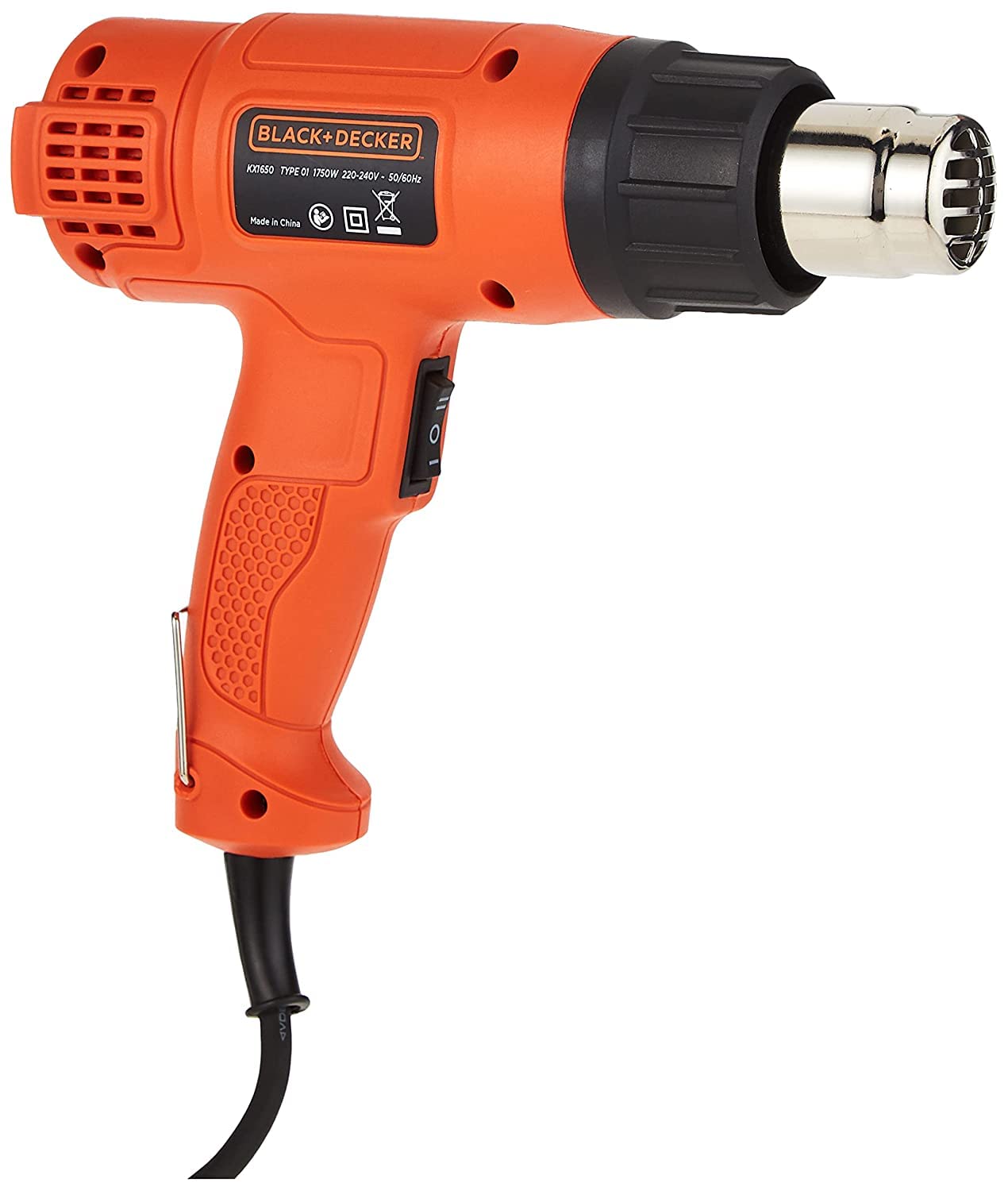 BLACK+DECKER ۱۷۵۰W دماسنج با سیم دار دو حالته برای خراشیدن رنگ، رنگ های شفاف و چسب ها، نارنجی/سیاه - KX1650-B5