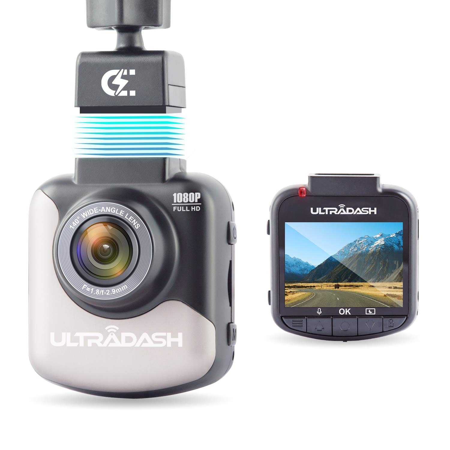 دوربین خودرویی، UltraDash Full HD 1080P@30fps، داشبورد شارژی مغناطیسی، حسگر تصویر شب بسیار با کیفیت HDR، لنز 140 درجه با زاویه وسیع F1.8 و 6 لایه شیشه، سنسور G، نمایشگر 2 اینچ LCD، کاپاسیتور فوق العاده، ضبط حلقه ای UltraDash C1