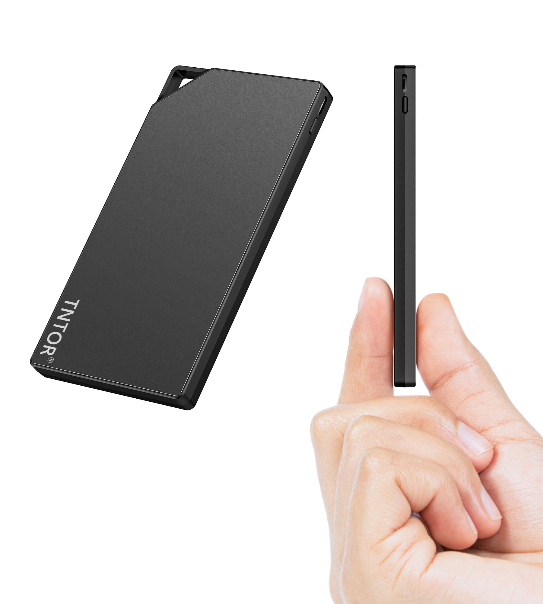 توان بانک TNTOR 10000mAh، توان بانک باریک با ضخامت 8.8 میلیمتر با 3 پورت، سازگار با آیفون سامسونگ هوآوی شیائومی اندروید