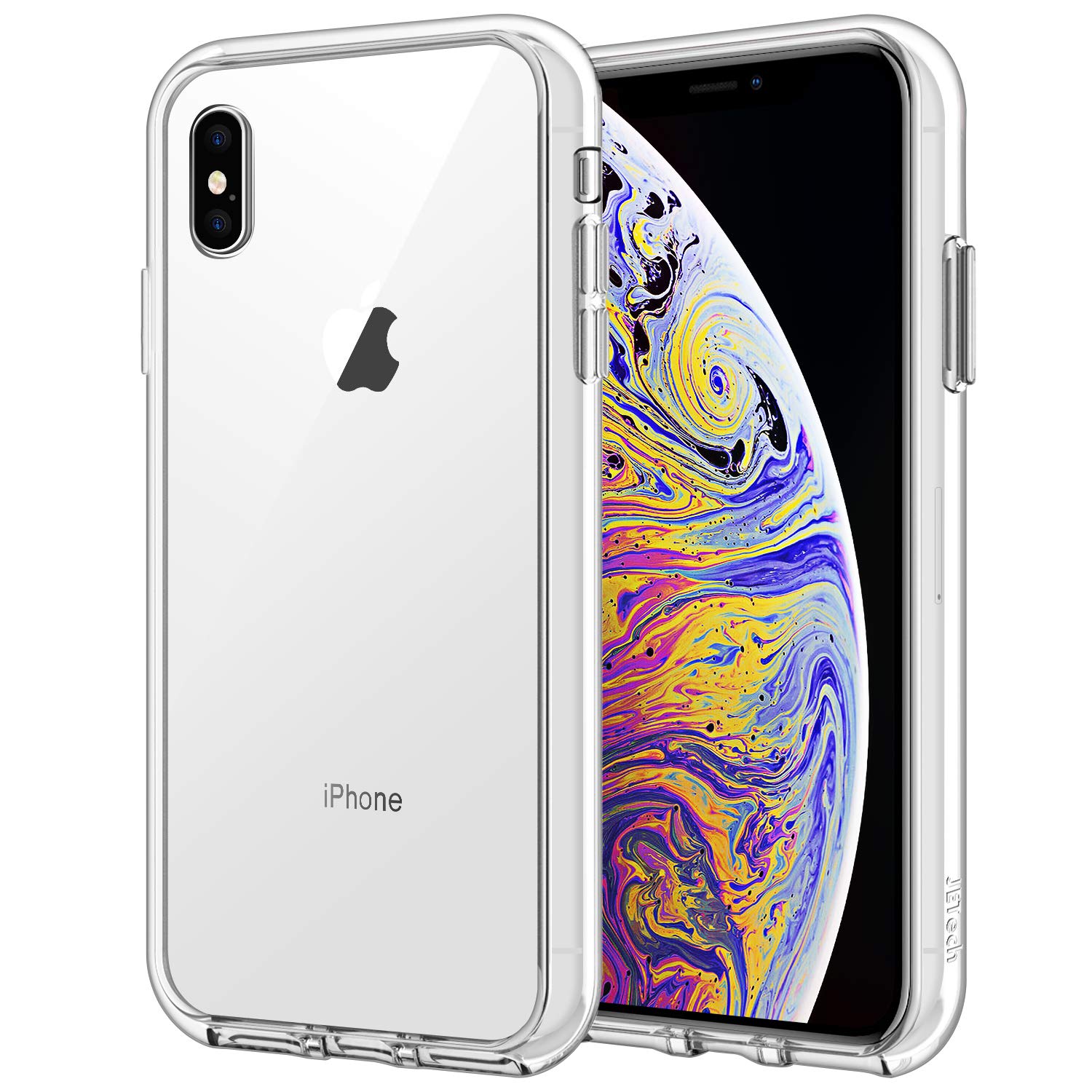 کاور JETech برای ایفون Xs Max 6.5 اینچ، ضد زرد شدن، محافظ گوشی ضد ضربه، پشت شفاف ضد خش (شفاف)