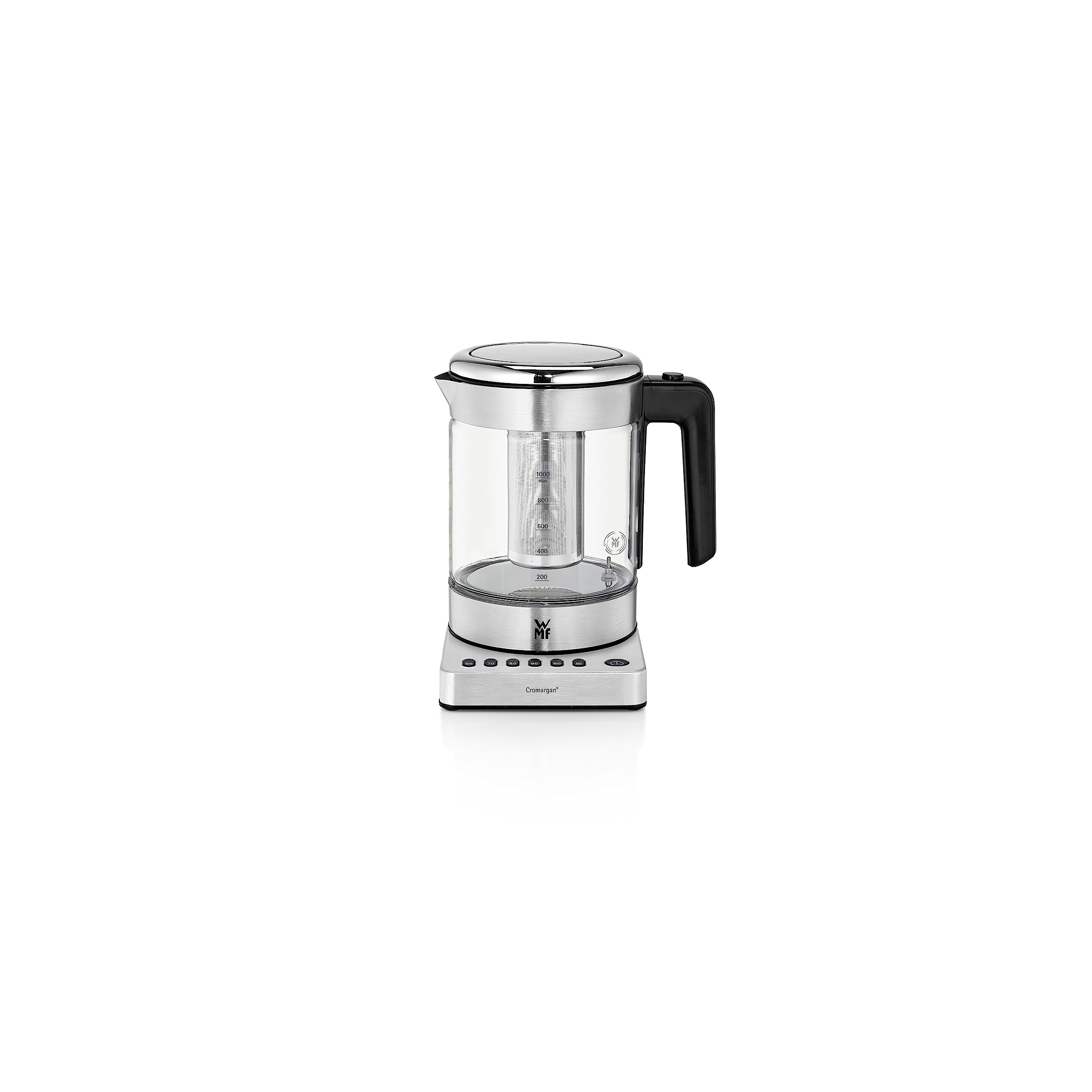 قوری برقی WMF KITCHENminis 04.1318.0012 1 لیتری استیل ضد زنگ توان 1960 وات WMF KITCHENminis 04.1318.0012، 1 لیتر، 1960 وات، استیل ضد زنگ، شیشه، نشانگر سطح آب، بدون سیم