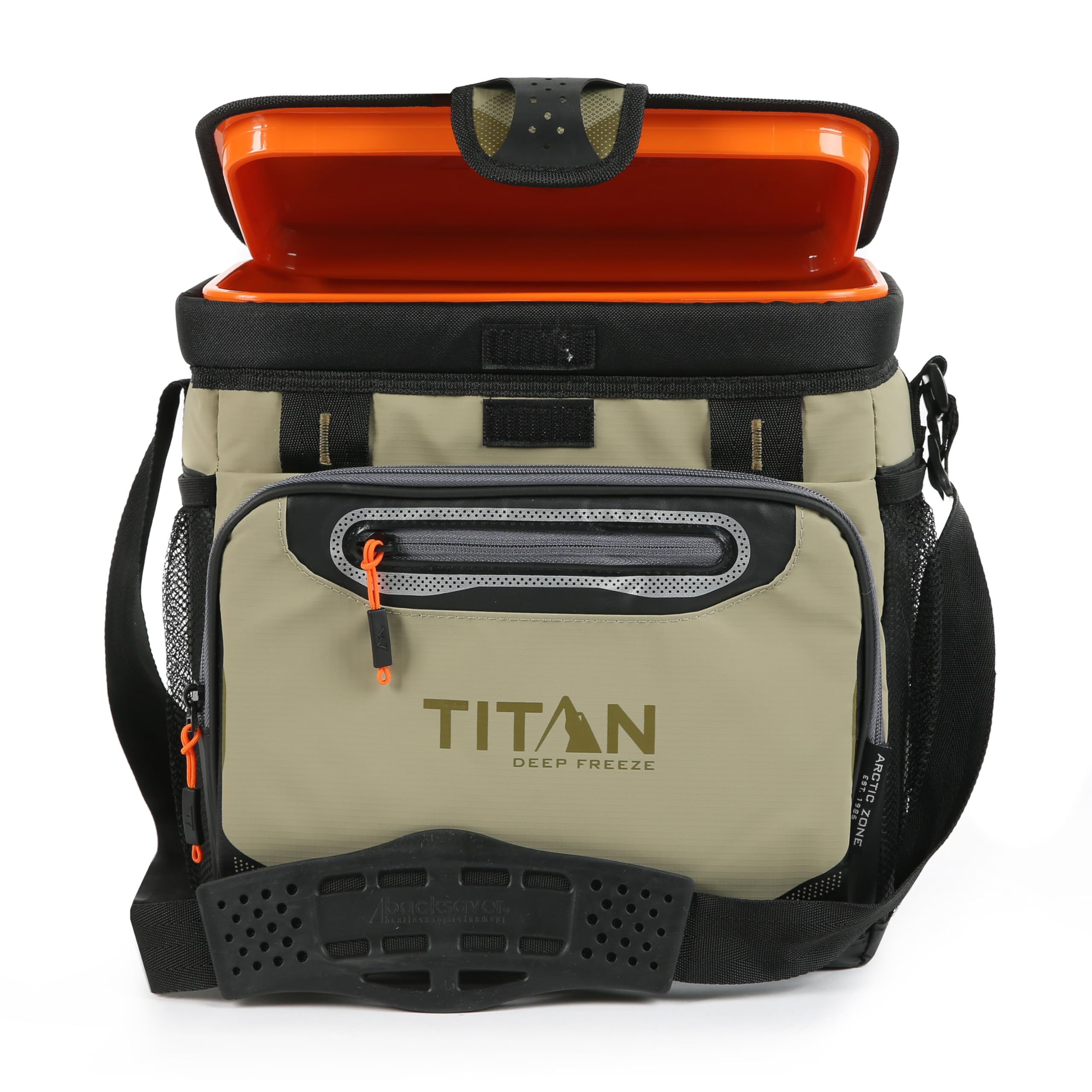 کولر Arctic Zone Titan Deep Freeze - کولر Zipperless Hardbody با عایق Deep Freeze، HardBody Liner و SmartShelf 16 Can Moss