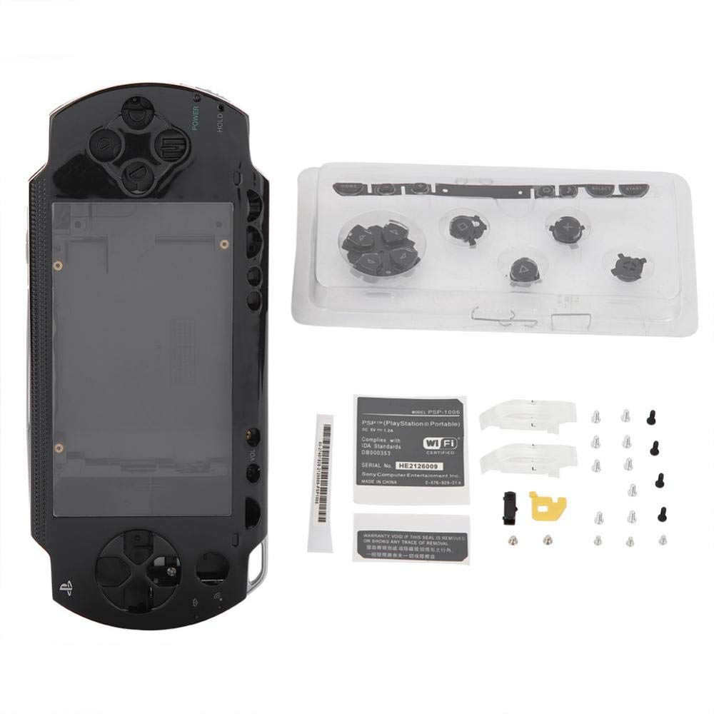 محافظ کیس کامل تعویض پوشش شل با کیت دکمه ها برای PSP 1000/PlayStation Portable 1000 کنسول بازی هسته‌ای (سیاه)