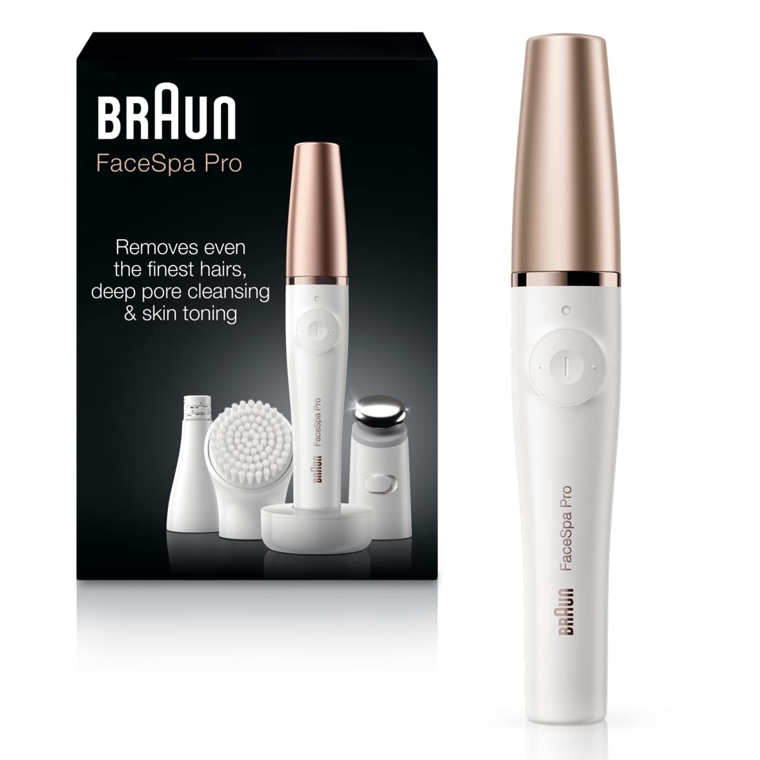 براون Face Epilator Facespa Pro 911، تخلیه موهای صورت برای زنان، دستگاه حذف مو، اپیلاسیون ۳ در ۱، برس تمیز کننده و تنظیم پوست با ۳ اضافی