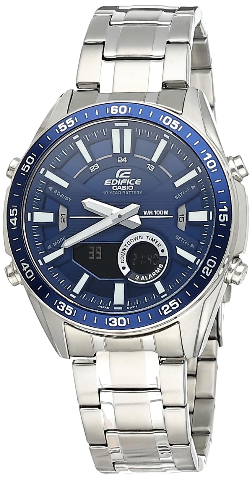 ساعت مردانه آنالوگ-دیجیتال Casio Edifice نقره ای / آبی