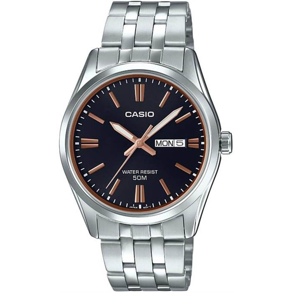 Casio Men's Watch - MTP-1335D-1A2VDF Black Dial, Silver Band