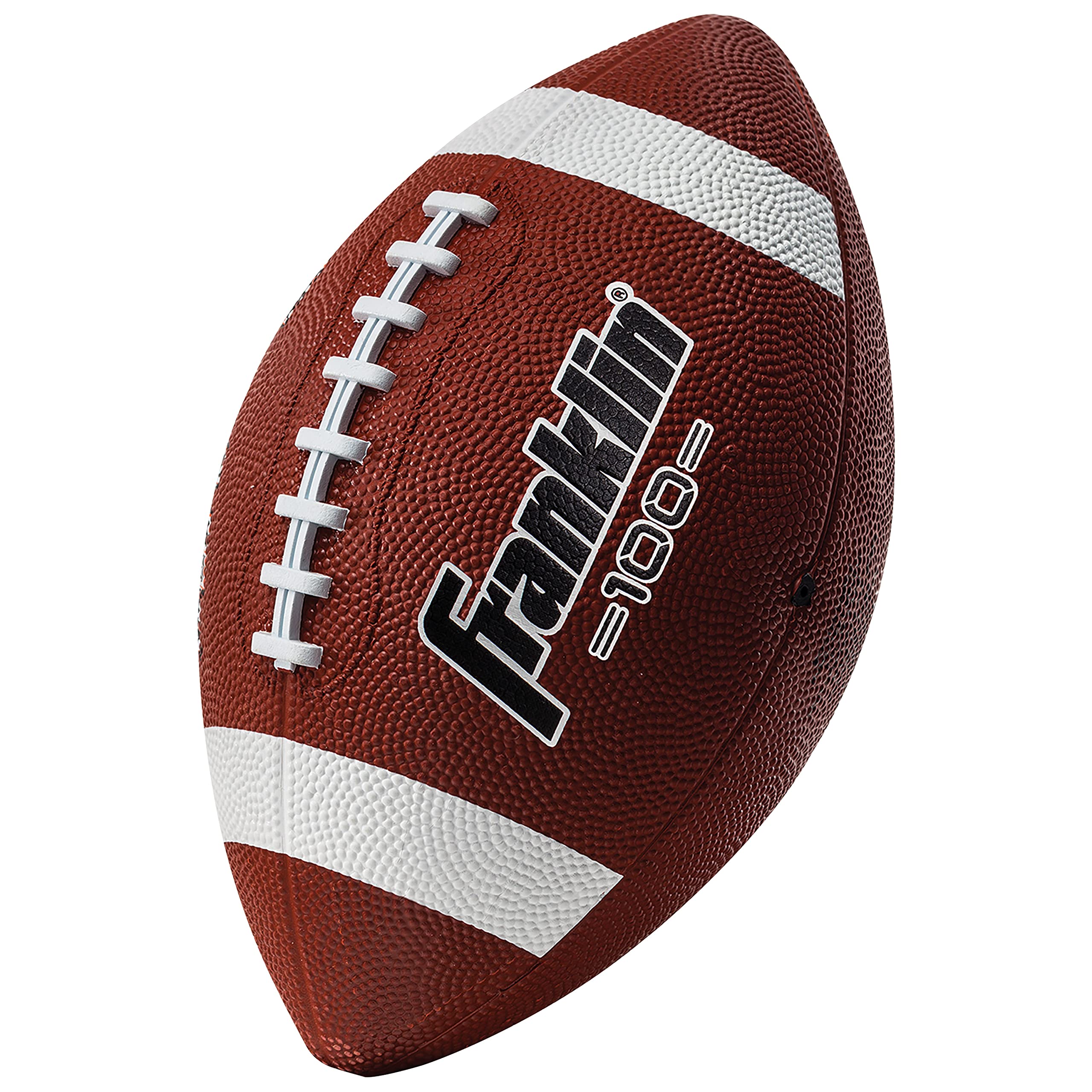 توپ فوتبال جونیور کاپشن Franklin Sports Grip-Rite 100 Rubber 1 توپ قهوه ای/سفید