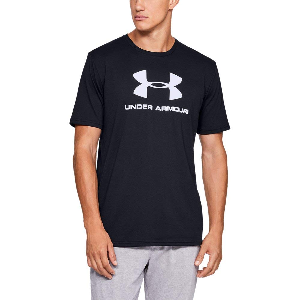 مردانه آندر آرمور (Under Armour)، جلیقه کوتاه UA SPORTSTYLE LOGO SS، (بسته‌ای حاوی 1 عدد)، سایز 32، رنگ مشکی / سفید
