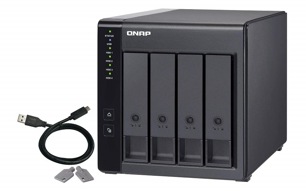 QNAP TR-004 ۴ درگاه دسکتاپ NAS افزایشی - استفاده اختیاری به عنوان یک دستگاه ذخیره سازی مستقیم - رنگ مشکی