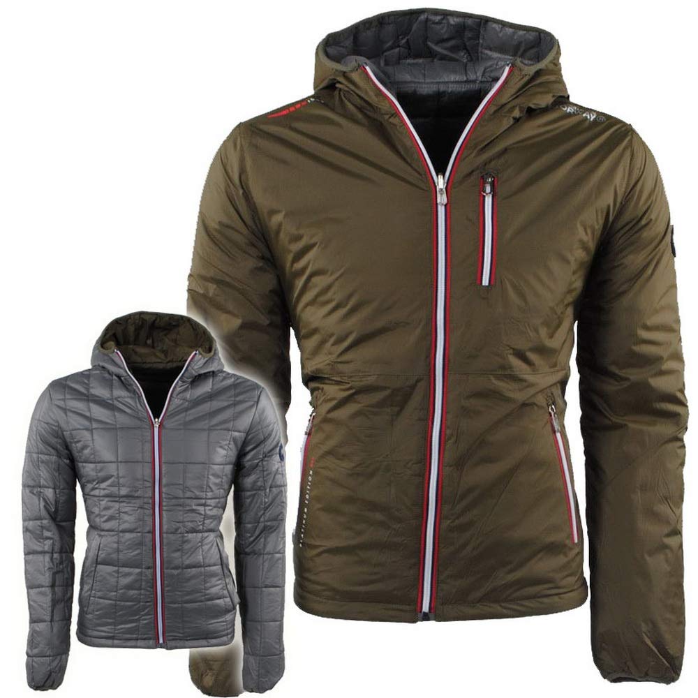 ژاکت آهسته‌گیر مردانه  Geographical Norway با قابلیت استفاده در فضای باز ژاکت نرم آب‌پراکن با کلاه ژاکت ضدآب مردانه  ژاکت محافظت شده با نرم دسته از برند اسپرت - سایز S چندرنگ