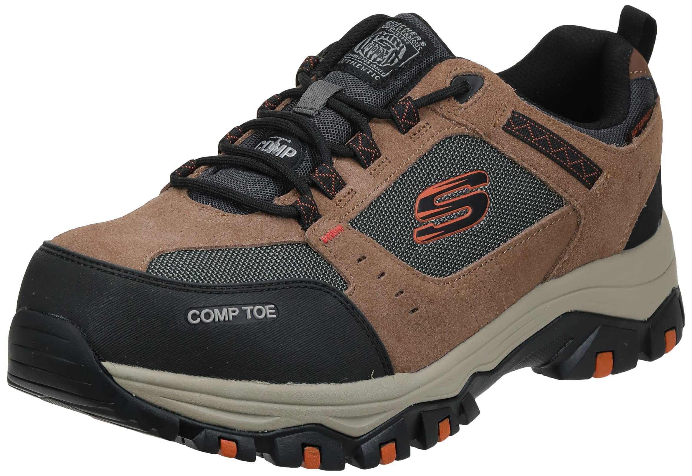 کفش کار/ایمنی مردانه Skechers Greetah، سایز 42.5 (EU)، قهوه‌ای/مشکی