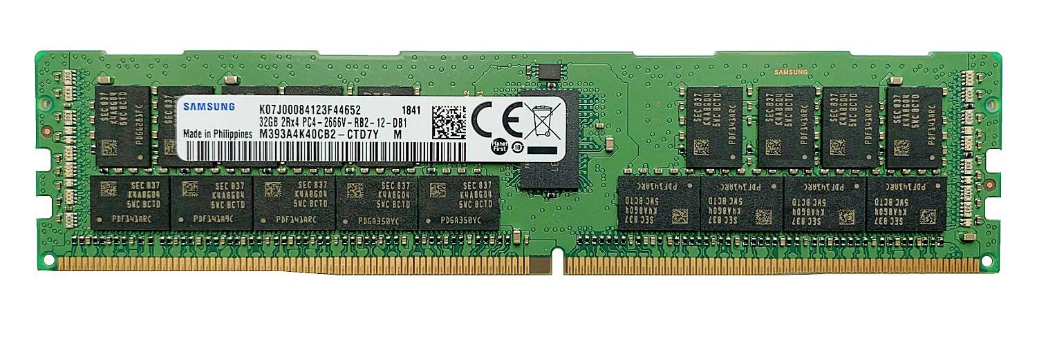 حافظه سرور SAMSUNG 32GB M393A4K40CB2-CTD8Q DDR4-2666 ECC RDIMM 2Rx4 PC4-21300V-R CL19