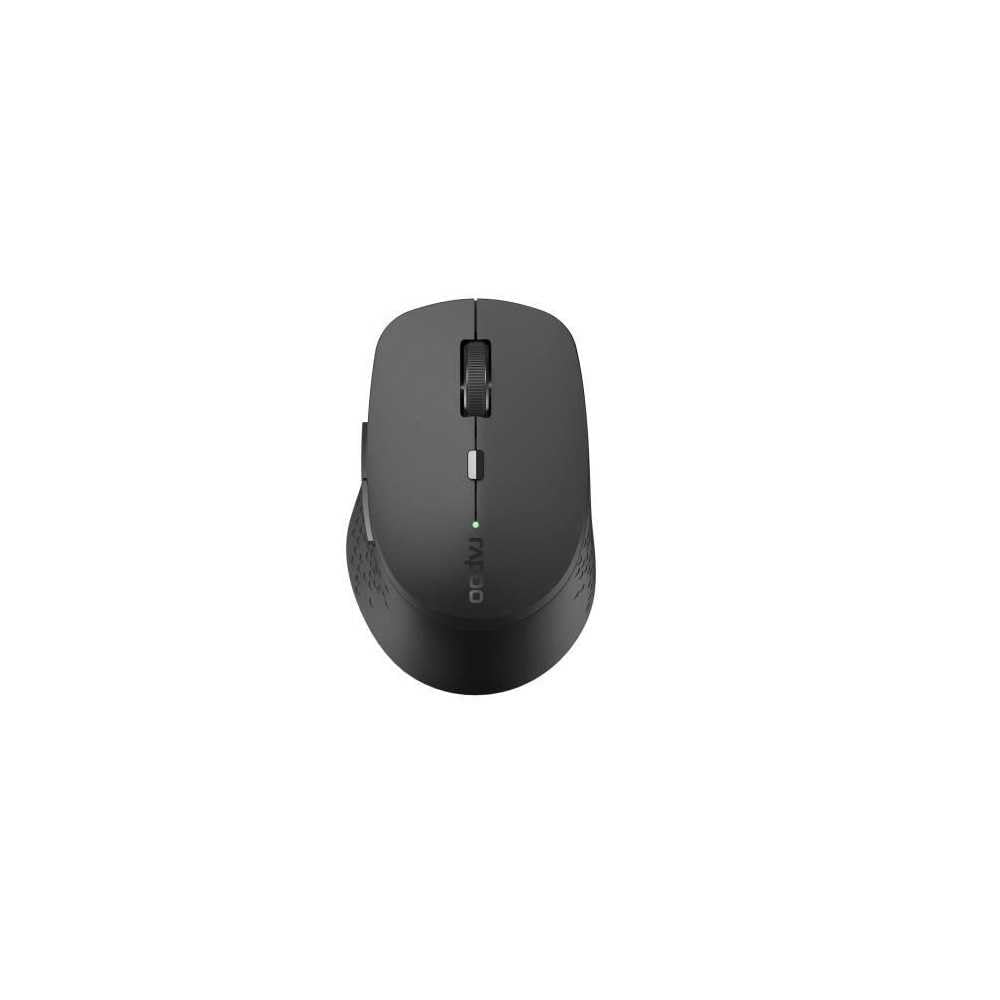 ماوس بی‌سیم سایلنت Rapoo با حسگر 1600 دی‌پی‌آی برای راست‌دست‌ها برای کامپیوتر و مک، خاکستری تیره، مدل M300 سیاه