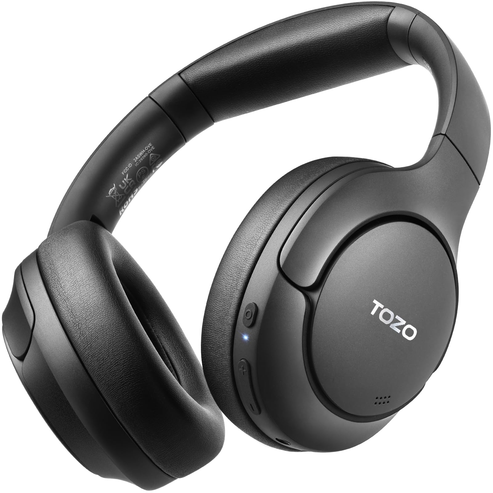 سیستم های سرکوب نویز فعال هیبریدی TOZO HT2 ، هدفون بی‌سیم بلوتوث اور-ایر ، بازی ۶۰ ساعته ، صدای با کیفیت بالا EQ سفارشی از طریق برنامه دیپ بیس فیت ارگونومی ، برای خانه، اداره و سفر، رنگ مشکی