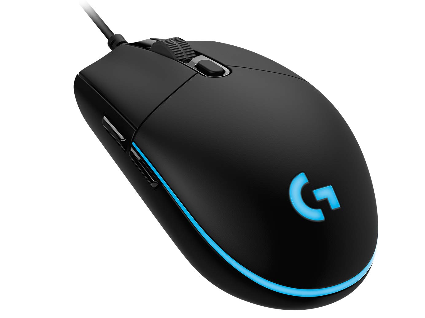 موس بازی سیمی لاجیتک G PRO، سنسور HERO 25K، 25,600 نقطه در اینچ دقت، رنگ‌های RGB، بسیار سبک، 6 دکمه قابل برنامه‌ریزی، حافظه داخلی، طراحی برای اسپرت الکترونیکی، سازگار با کامپیوتر/مک - مدرن نسخه آلمانی سیاه