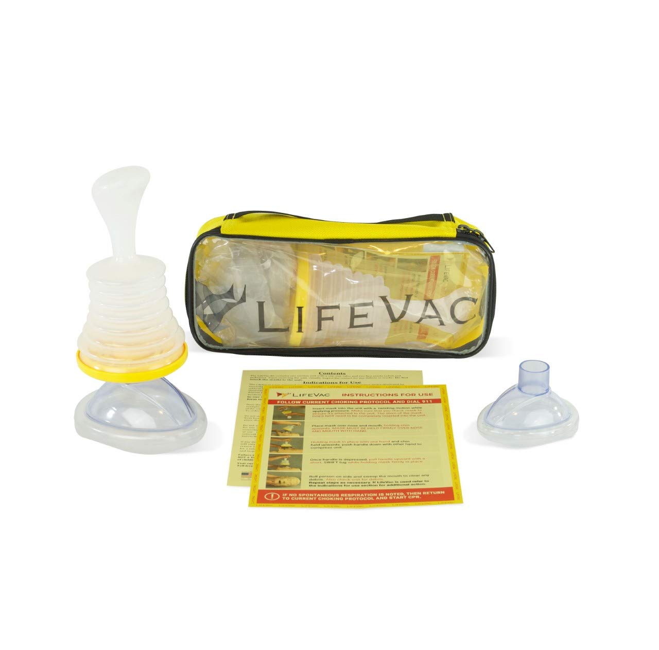 کیت سفر زرد LifeVac - کیت کمک اولیه، دستگاه جذب هوای قابل حمل | دستگاه جلوگیری از گرفتگی برای کودکان و بزرگسالان