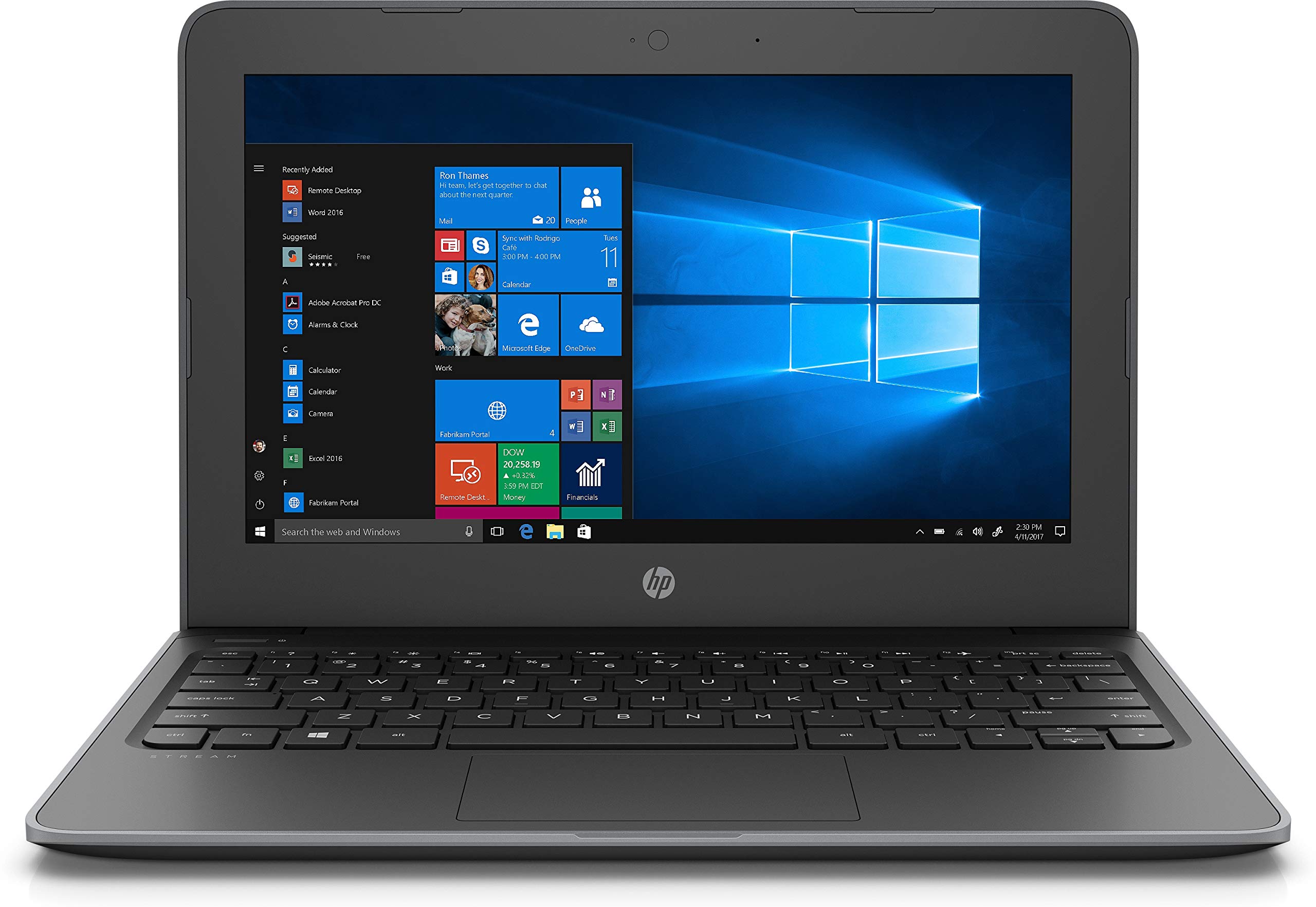 لپ تاپ اچ‌پی (ارتقا‌یافته) Stream 11 Pro G5 11.6 اینچ با کیفیت تصویر HD، اینتل سلرون N4000، 4 گیگابایت رم، 64 گیگابایت حافظه داخلی eMMC، گرافیک اینتل UHD 600، ویندوز ۱۰ پرو