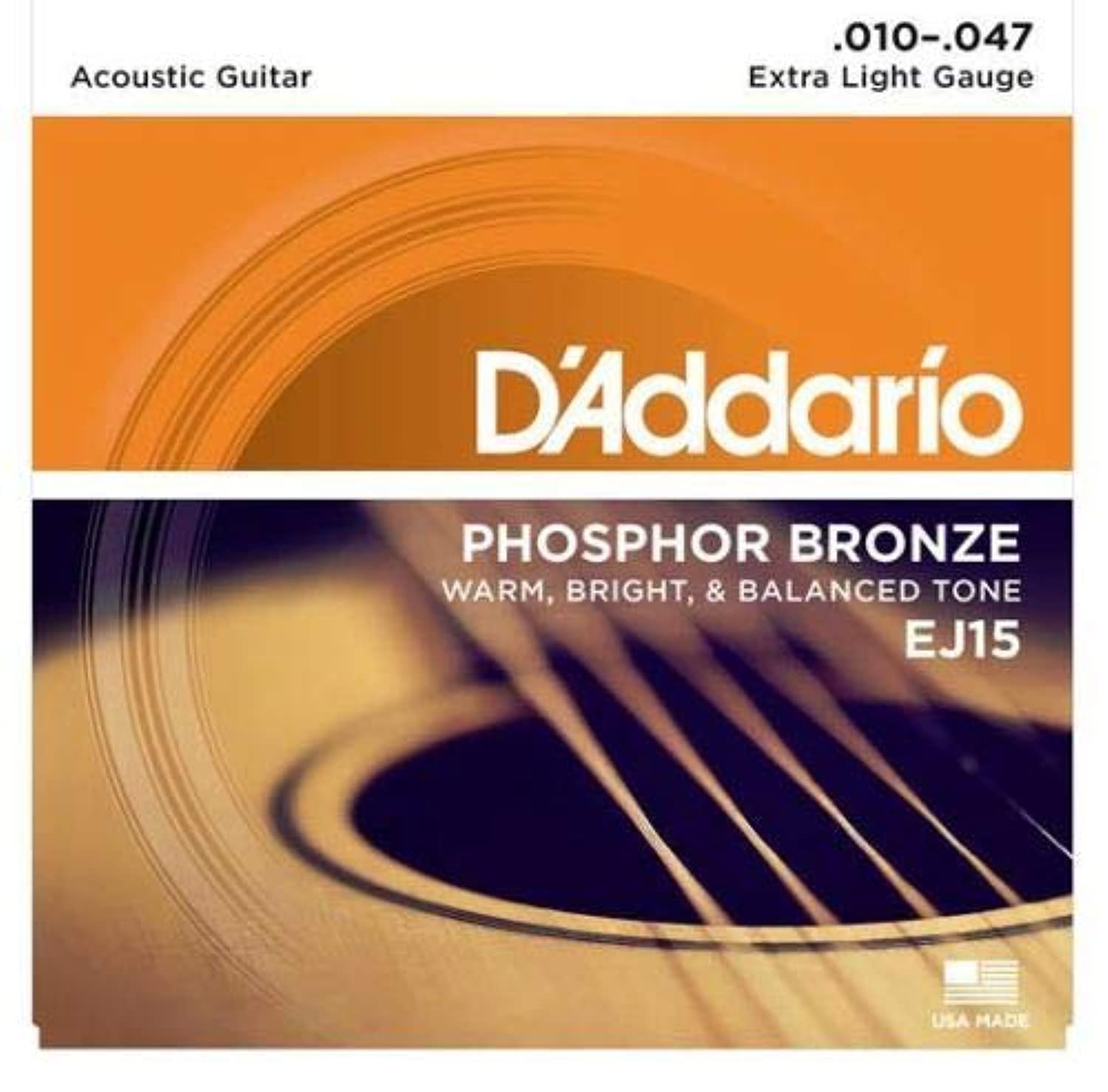 رشته‌های گیتار آکوستیک برونزی D'Addario EJ15