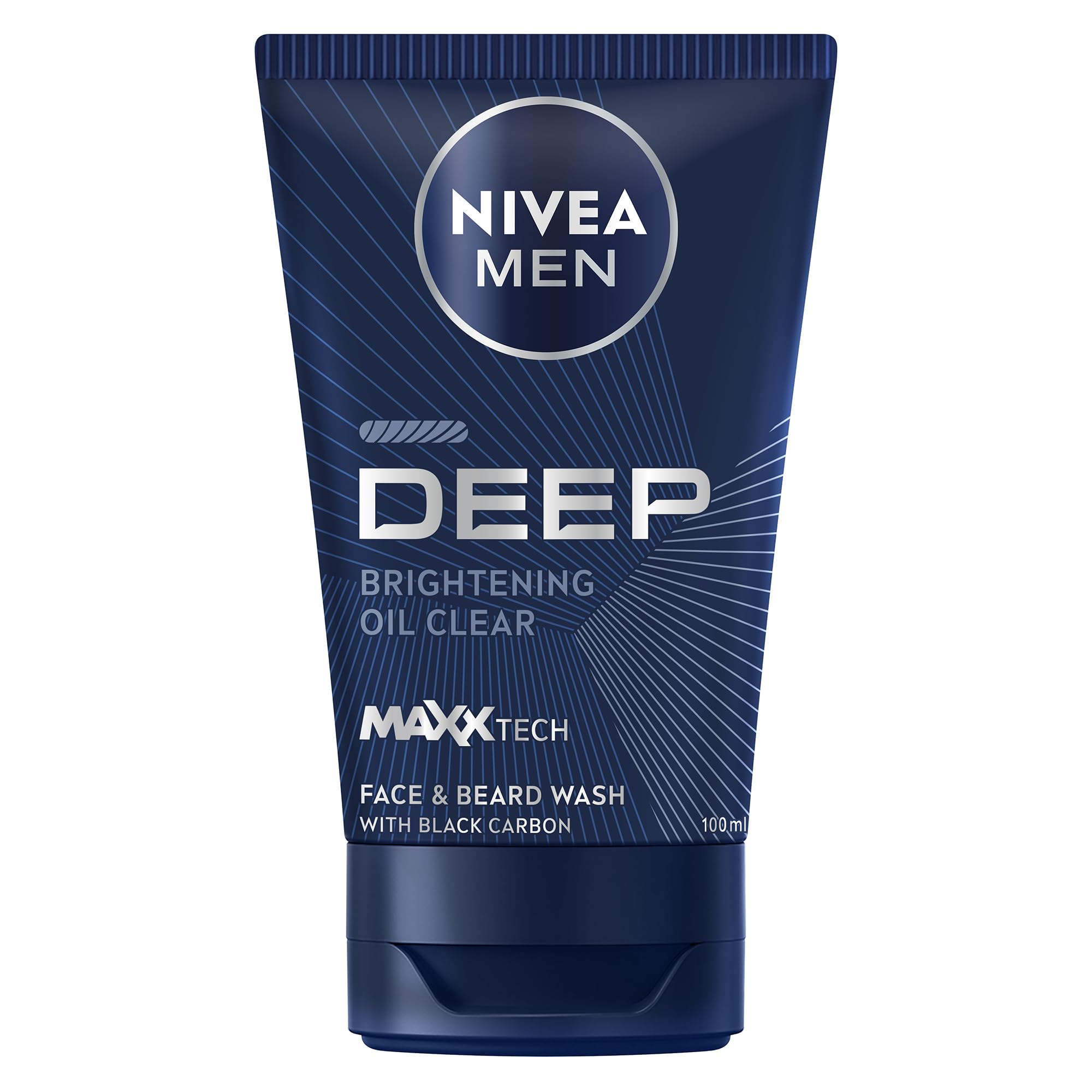 شستشوی صورت و ریش مردانه NIVEA MEN، شستشو کننده ضد آلودگی با فعال کربن عمیق، 100 میلی‌لیتر.