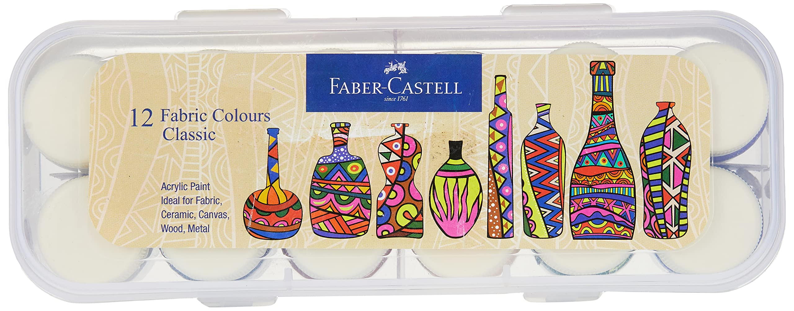 ست Faber-Castell مجموعه 12 تایی رنگ برای پارچه 1410507