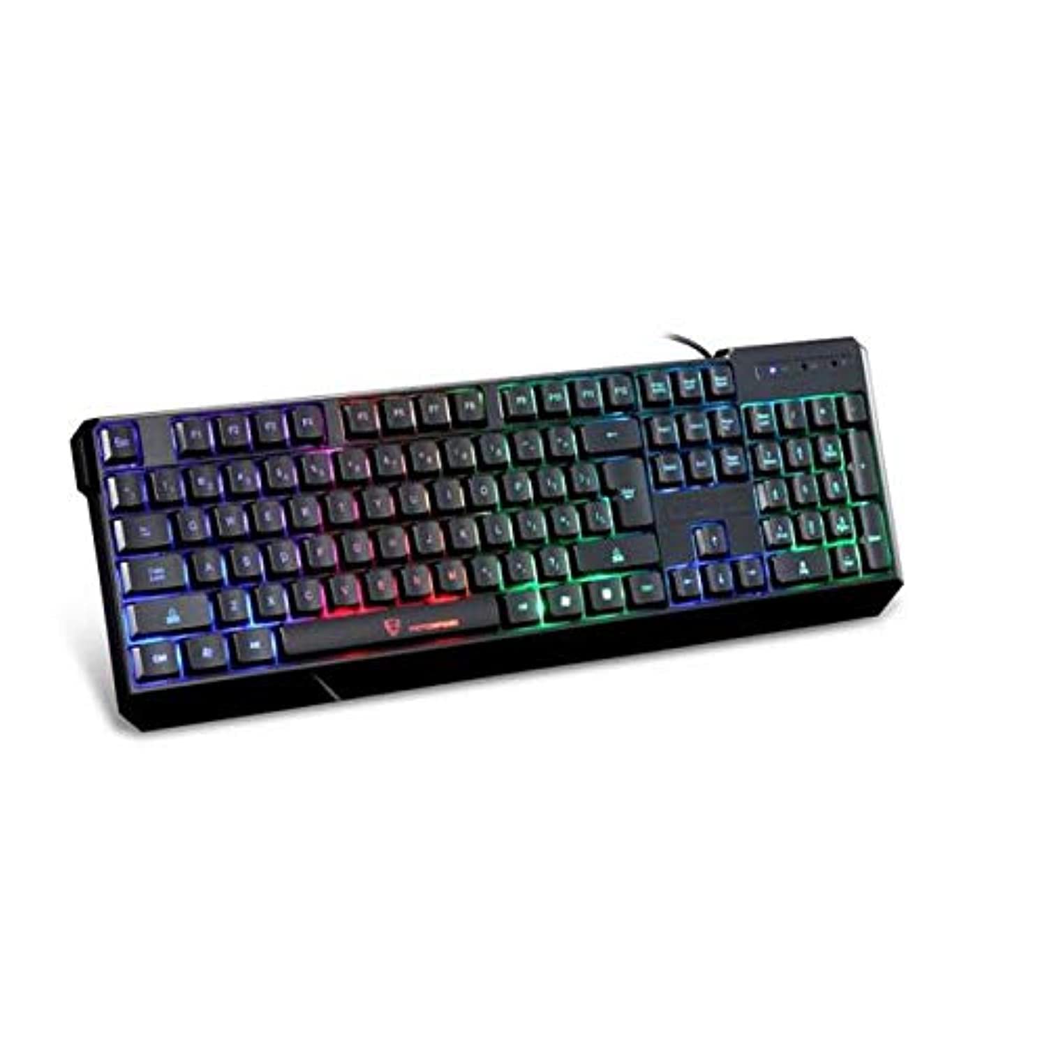 صفحه کلید USB QWERTY eWINNER 104 کلیدی با نور پس زمینه LED رنگارنگ، مقاوم در برابر آب، مناسب برای بازی و کامپیوتردهای رومیزی سیمی