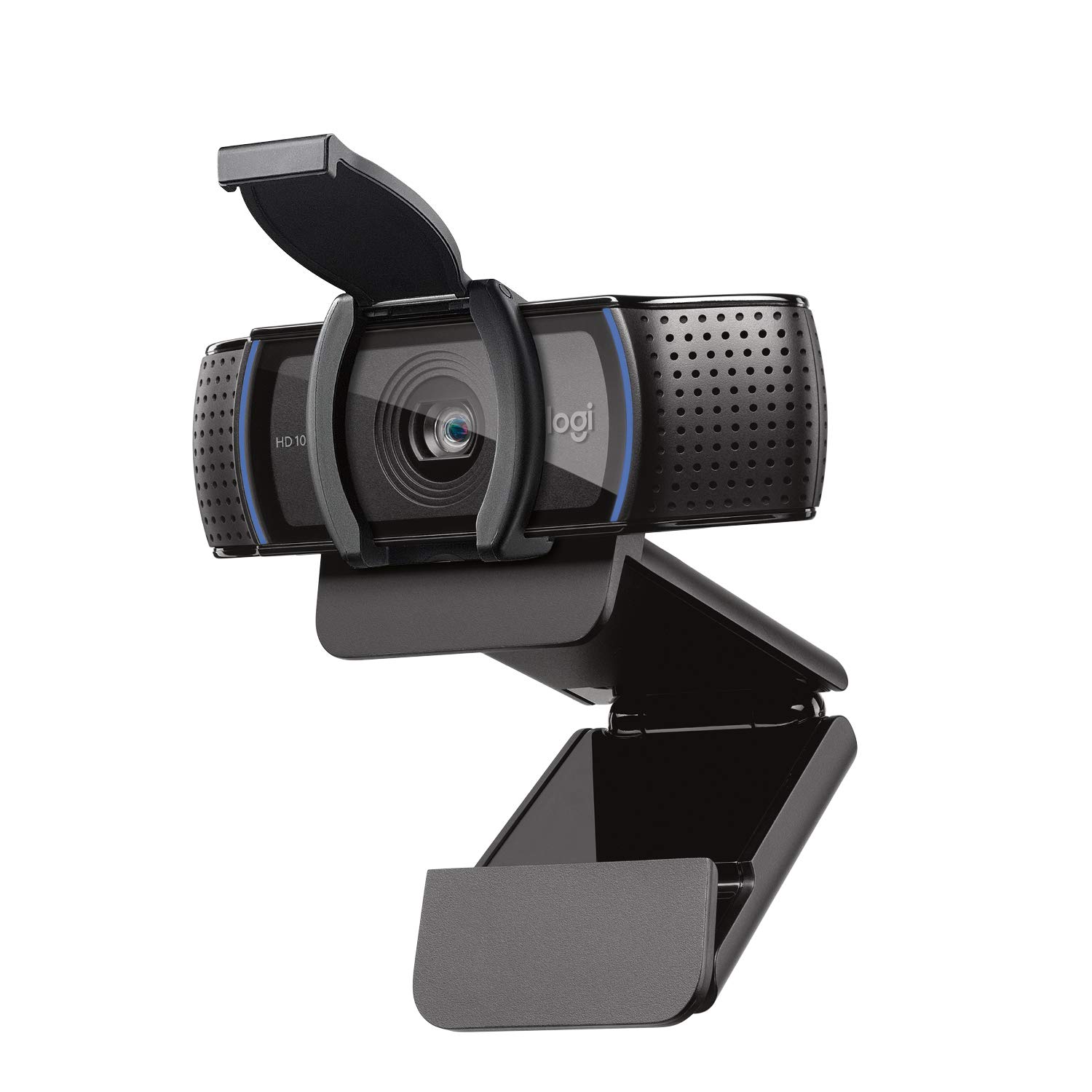 وب‌کم Logitech C920S HD Pro، تماس ویدیویی Full HD 1080p/30fps، صدای استریو واضح، تصحیح نور HD، درب حریم خصوصی، سازگار با Skype، Zoom، FaceTime، Hangouts، PC/Mac/Laptop/Tablet/XBox - رنگ مشکی