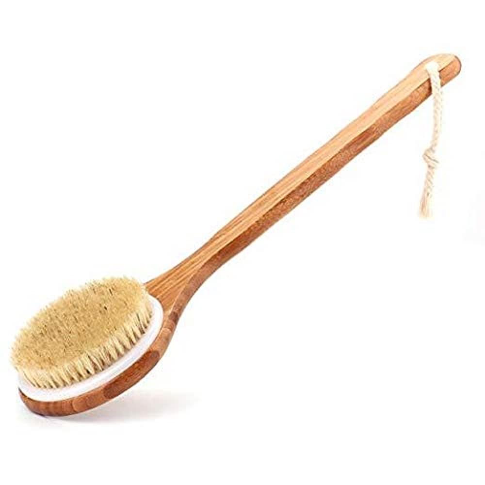 برس وبدن بلند Bath Body Brush ماساژور و دما نوباشی SPA شستشو از طریق ماساژ موم طبیعی ارگانیک نگهداری و تقویت خون‌رسانی پوست، لایه برداشتن خاک و آلودگی‌های پوستی، یاد دادن پوست به ریخته شدن مرطوب یا خشک سایه زدنده.