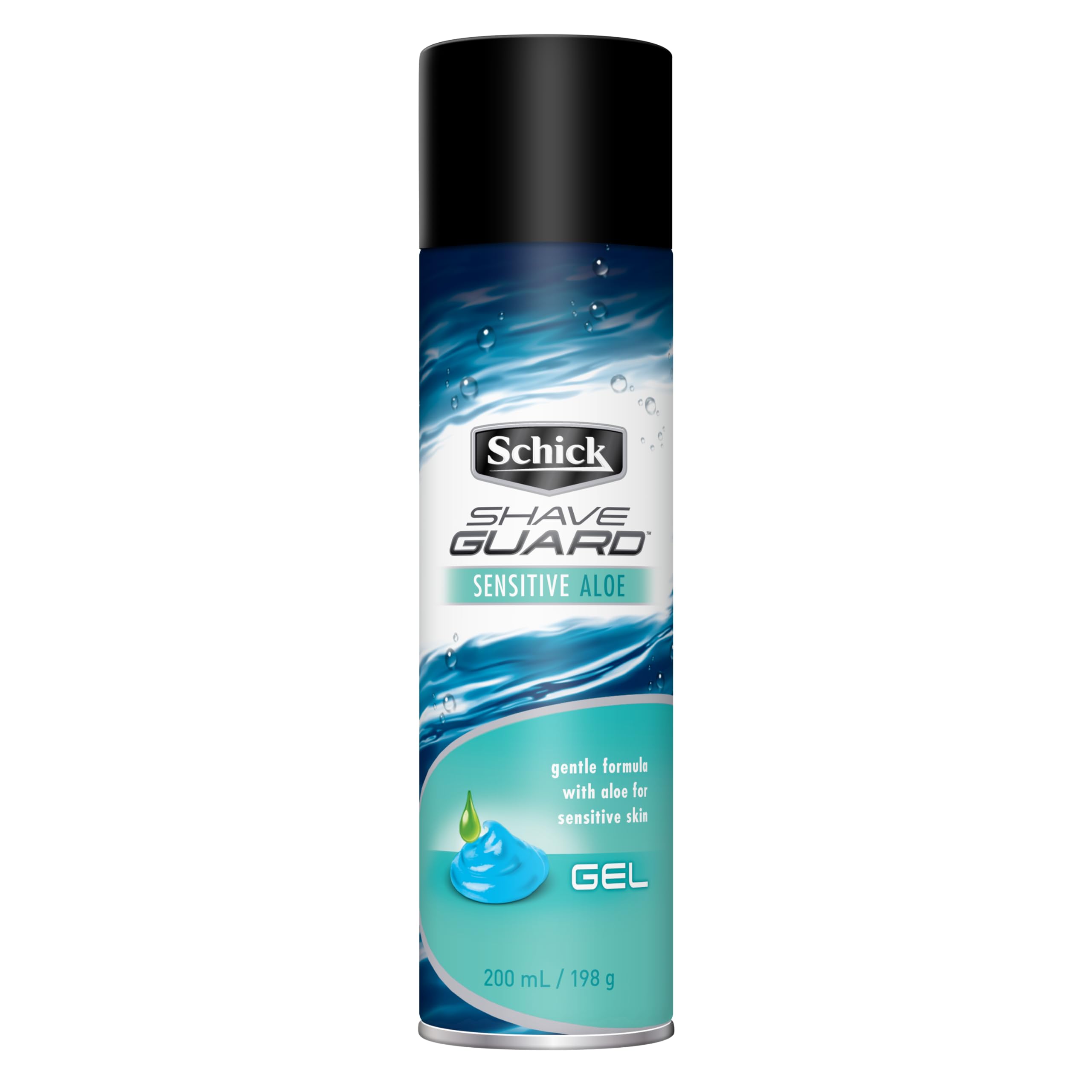 ژل اصلاح صورت پوست حساس Schick Shave Guard - با عصاره آلوئه ورا - فرمول ملایم - اصلاح آرام بدون تحریک - لغزش نرم تیغ - مرطوب کننده، محافظ و تازه کننده پوست - ۲۰۰ میلی لیتر