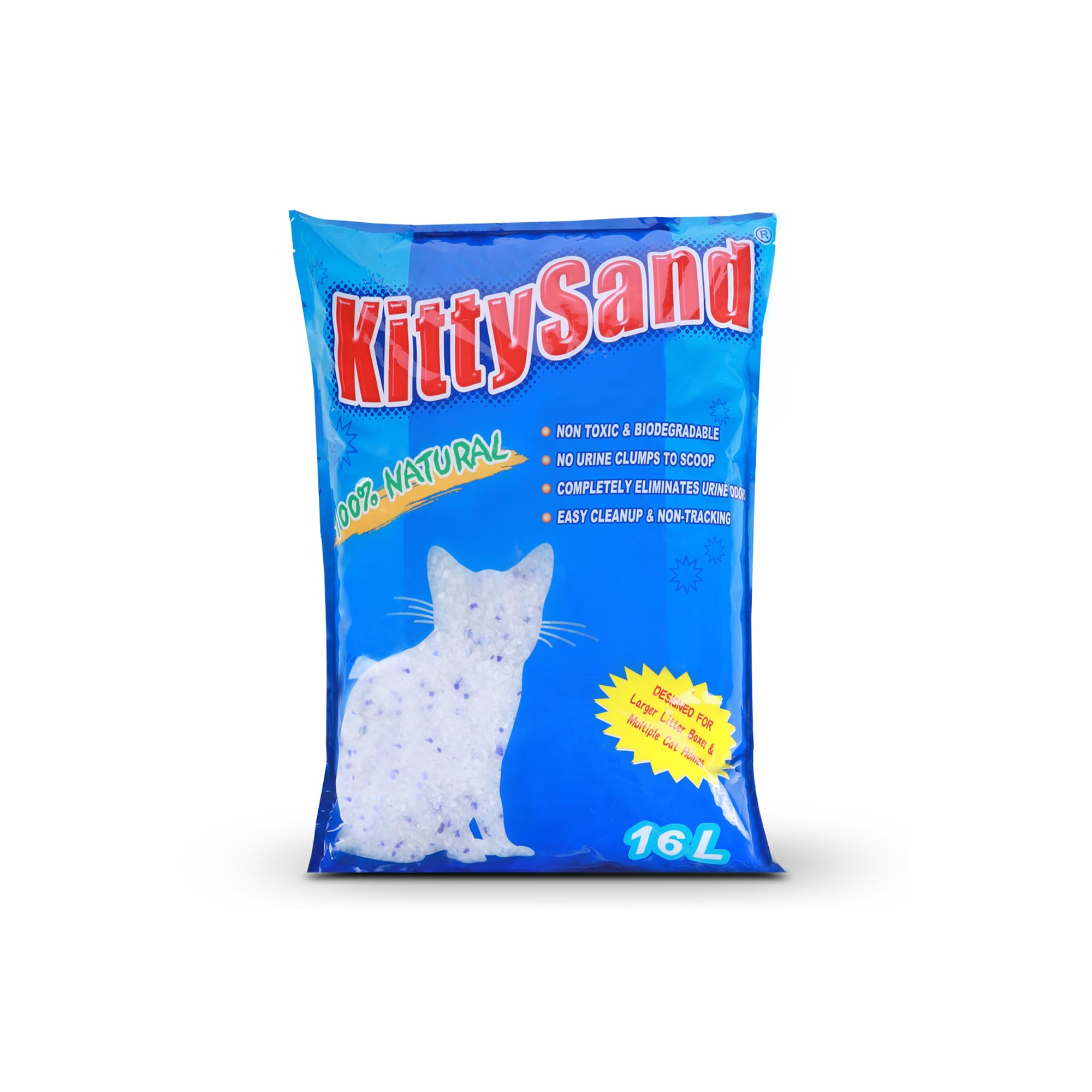 ماسه گریت کیتی‌سند با کیفیت بالا، 100٪ طبیعی، کنترل بو، کم گرد، سطل ۱۶ لیتری