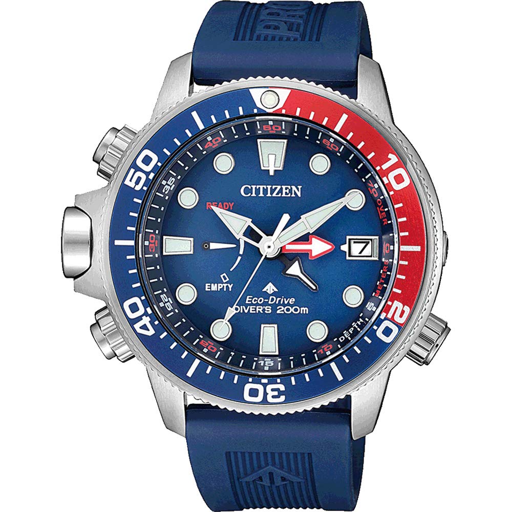 ساعت غواصی مردانه سیتیزن Citizen ، مدل Promaster Marine Eco-Drive با قاب آبی، صفحه آبی، بند لاستیک آبی، قطر 45 میلیمتر، ضد آب تا عمق ۲۰۰ متر