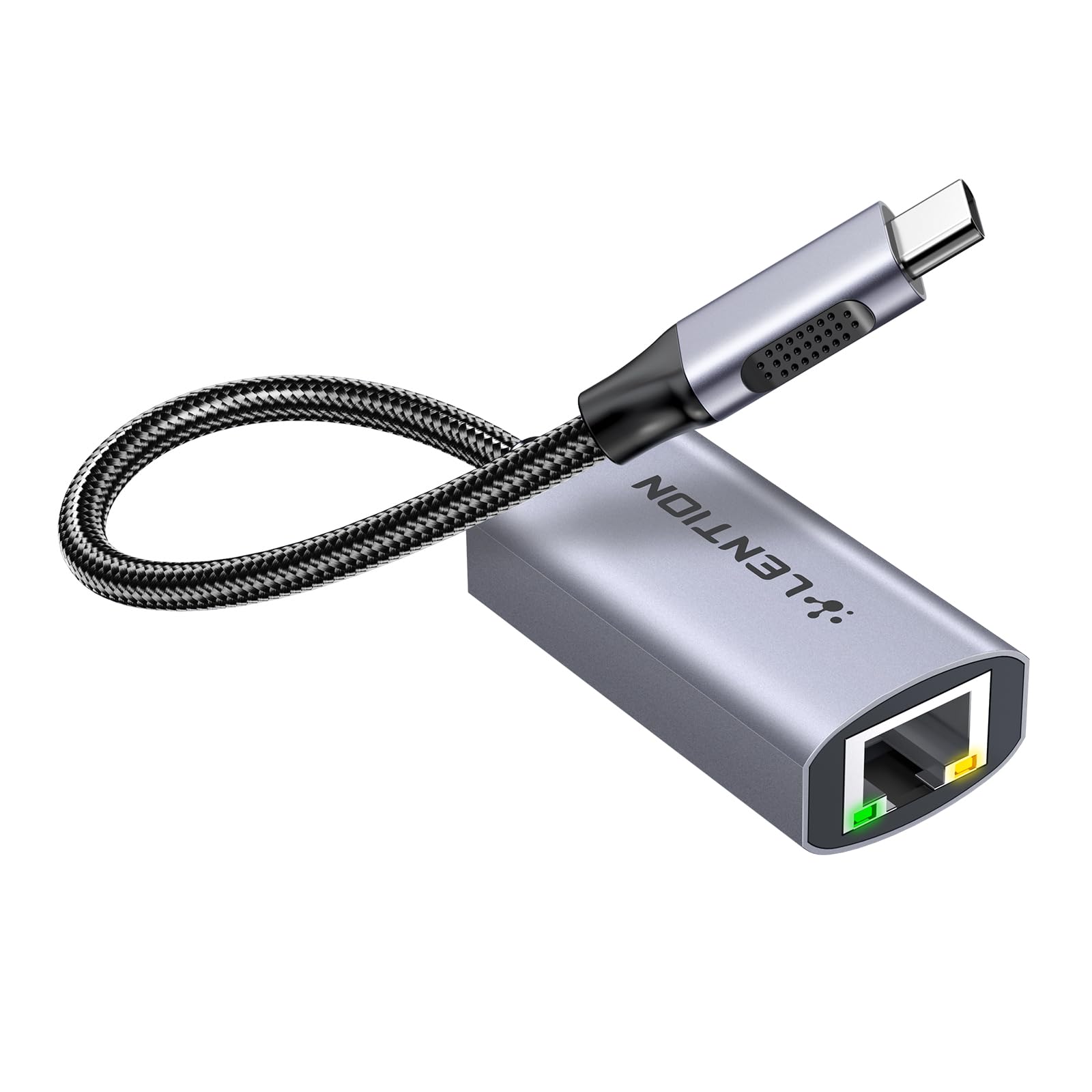 مبدل USB C تا اترنت گیگابیت LENTION ، تبدیل کننده شبکه LAN با سرعت 1000 مگابیت بر ثانیه قابل استفاده با MacBook Pro 2016-2015 ، iPad/Mac Air/Surface جدید ، و دیگر دستگاه‌ها، تاییدیه رسمی درایور پایدار (CB-CU604 ، رنگ Space Gray)