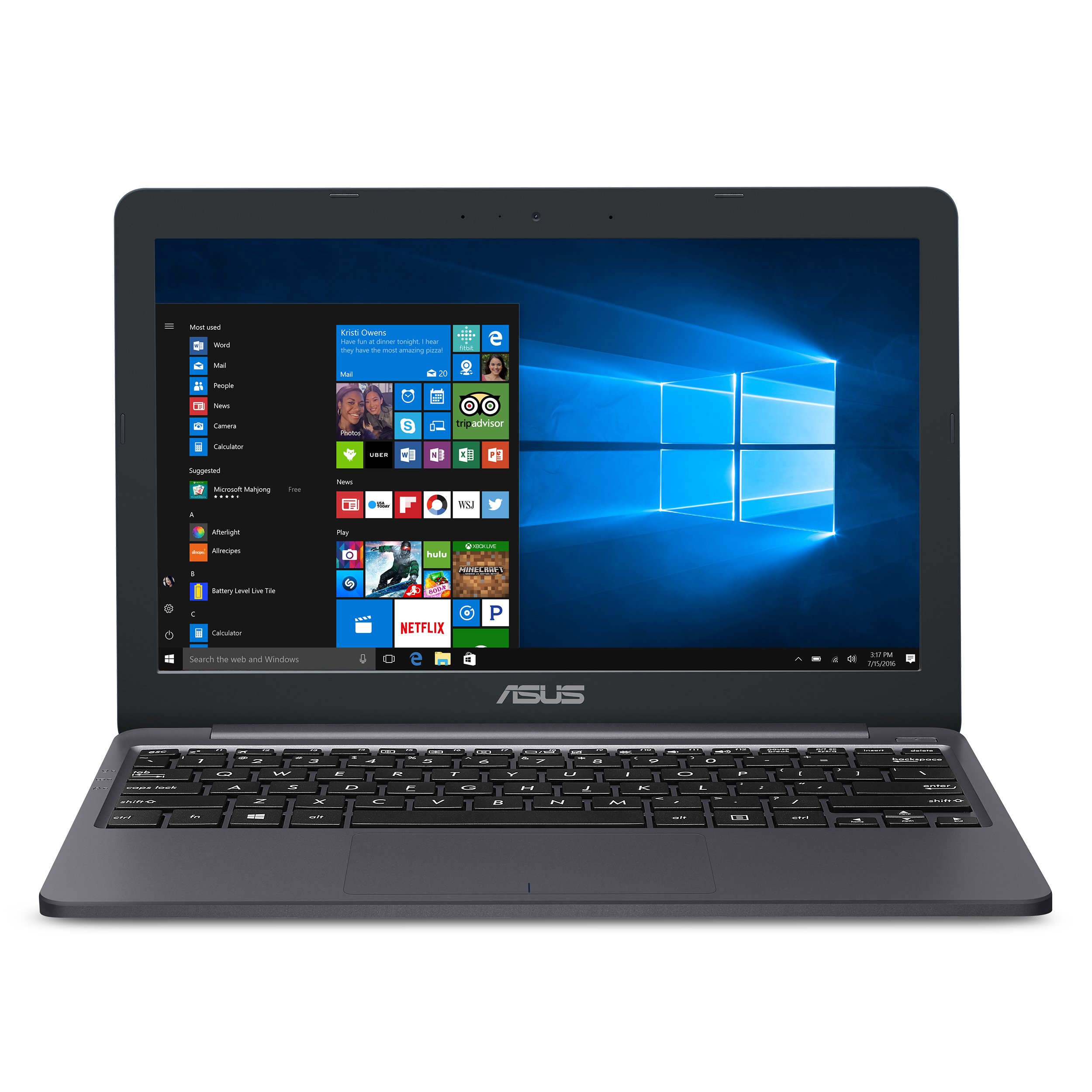 لپ تاپ نازک ASUS VivoBook L203MA، پردازنده Intel Celeron N4000، 4 گیگابایت رم، حافظه داخلی 64 گیگابایت eMMC، صفحه نمایش 11.6 اینچی HD، پورت USB-C، Wi-Fi 5، ویندوز 10، L203MA-DS04، یک سال اشتراک Microsoft Office 365