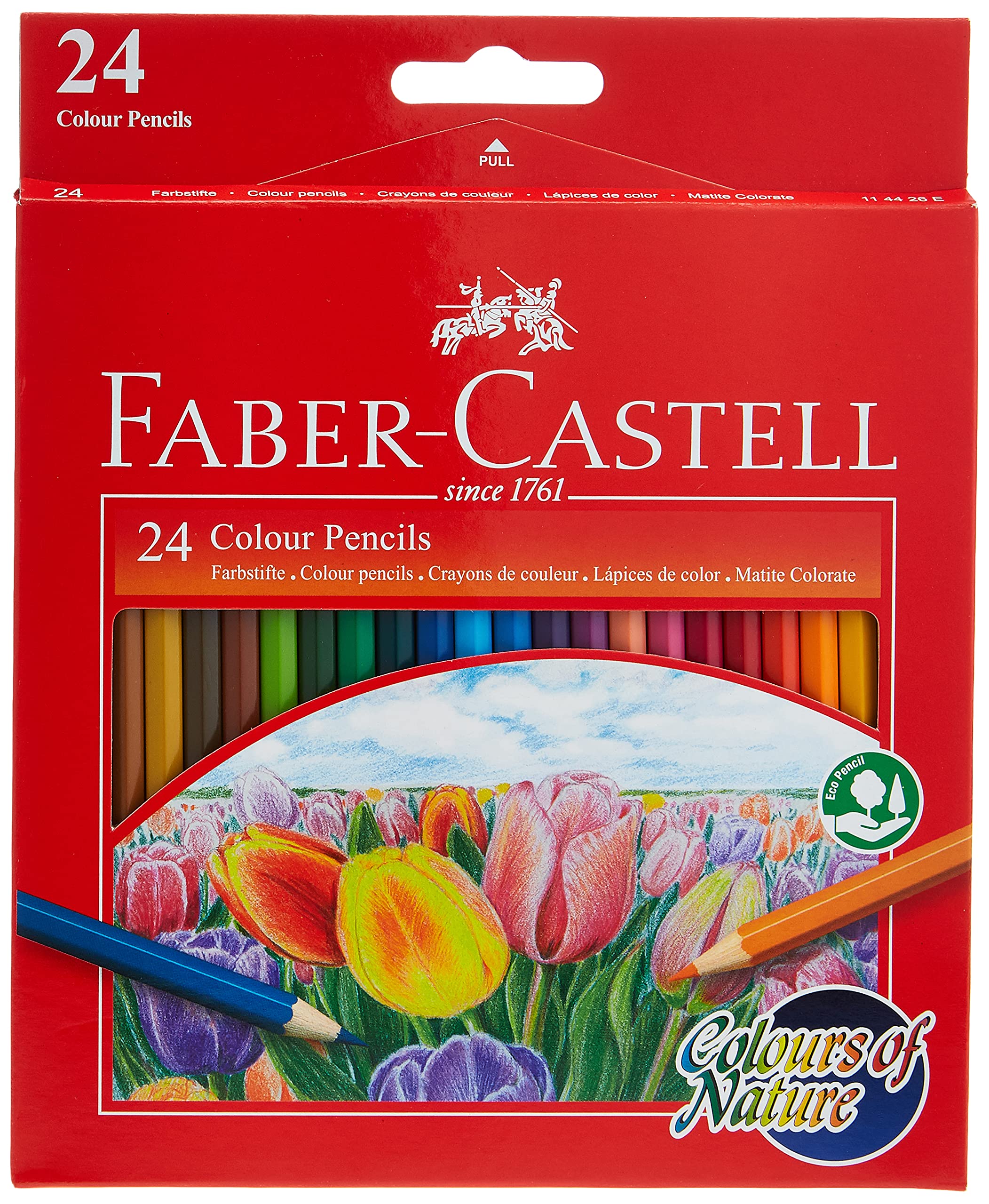 مداد رنگی Faber-Castell COLORS OF NATURE 24 رنگ در جعبه کاغذی، طرح‌های مختلف، 114426 24 عدد مداد رنگی