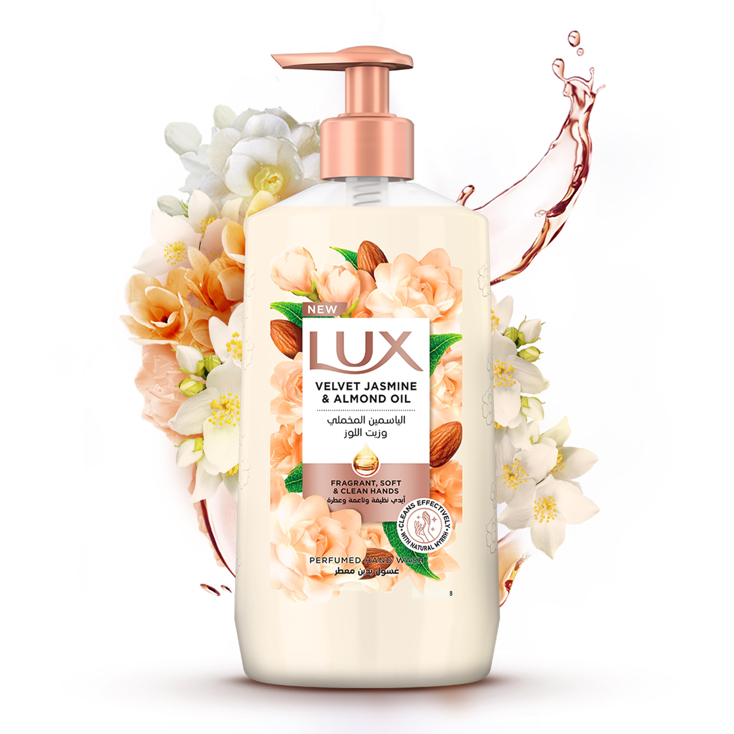 شستشوی دست مایع عطردار LUX، یاسمن ولوت، با روغن بادام و گلیسیرین، برای دست‌های خوشبو، نرم و تمیز، 250 میلی لیتر