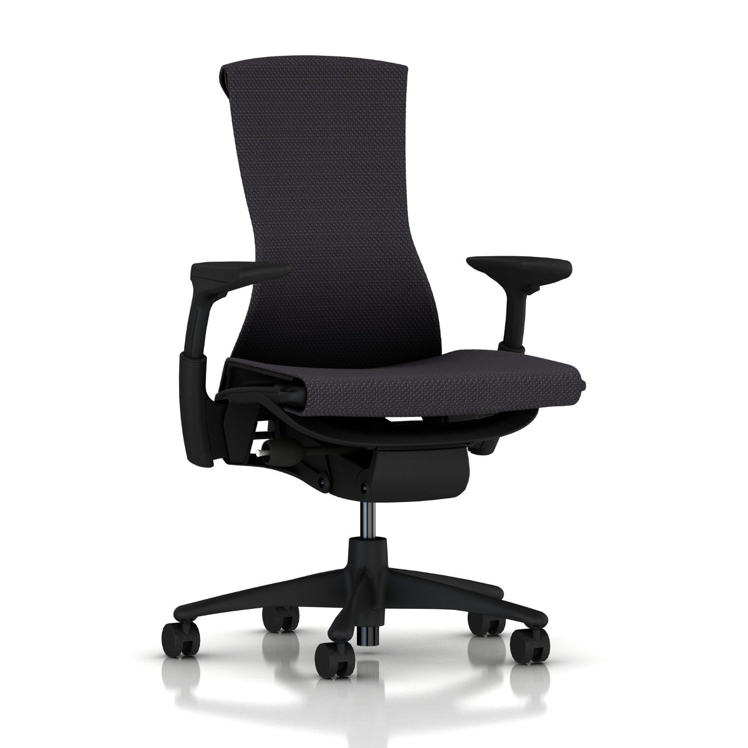 صندلی اداری ارگونومیک Herman Miller Embody | بازوهای کاملاً قابل تنظیم و چرخ‌های کف‌پوش | تعادل کربن