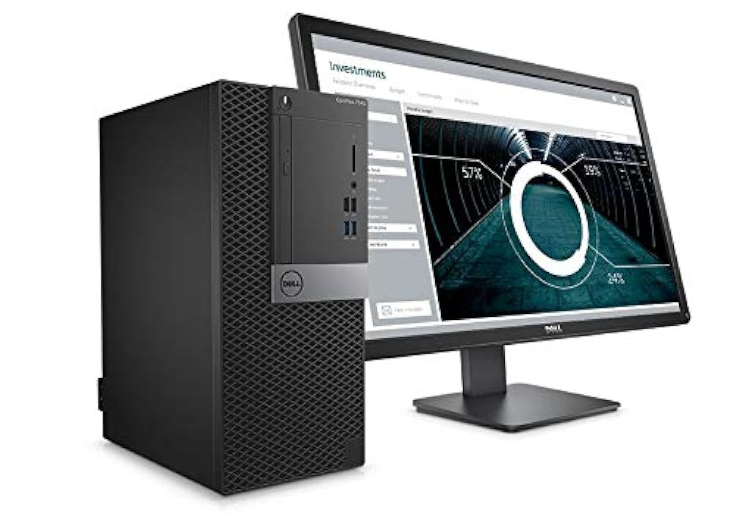 Dell Optiplex 7040 اینتل کور i7-6700 16 گیگابایت رم 1 ترابایت هارد درایو ویندوز 10 پرو با مدیا، مانیتور 18.5 اینچ