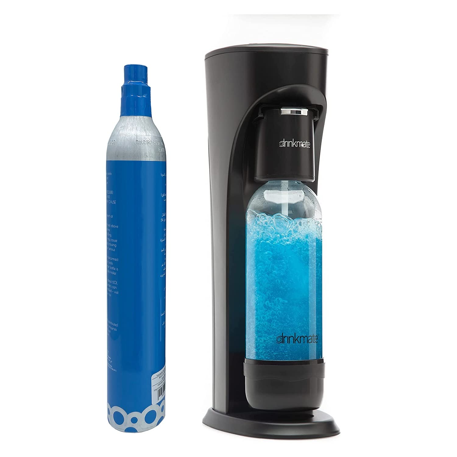 سازنده آب گازدار و نوشابه ای DrinkMate با سیلندر CO2 60 لیتری (مشکی مات)