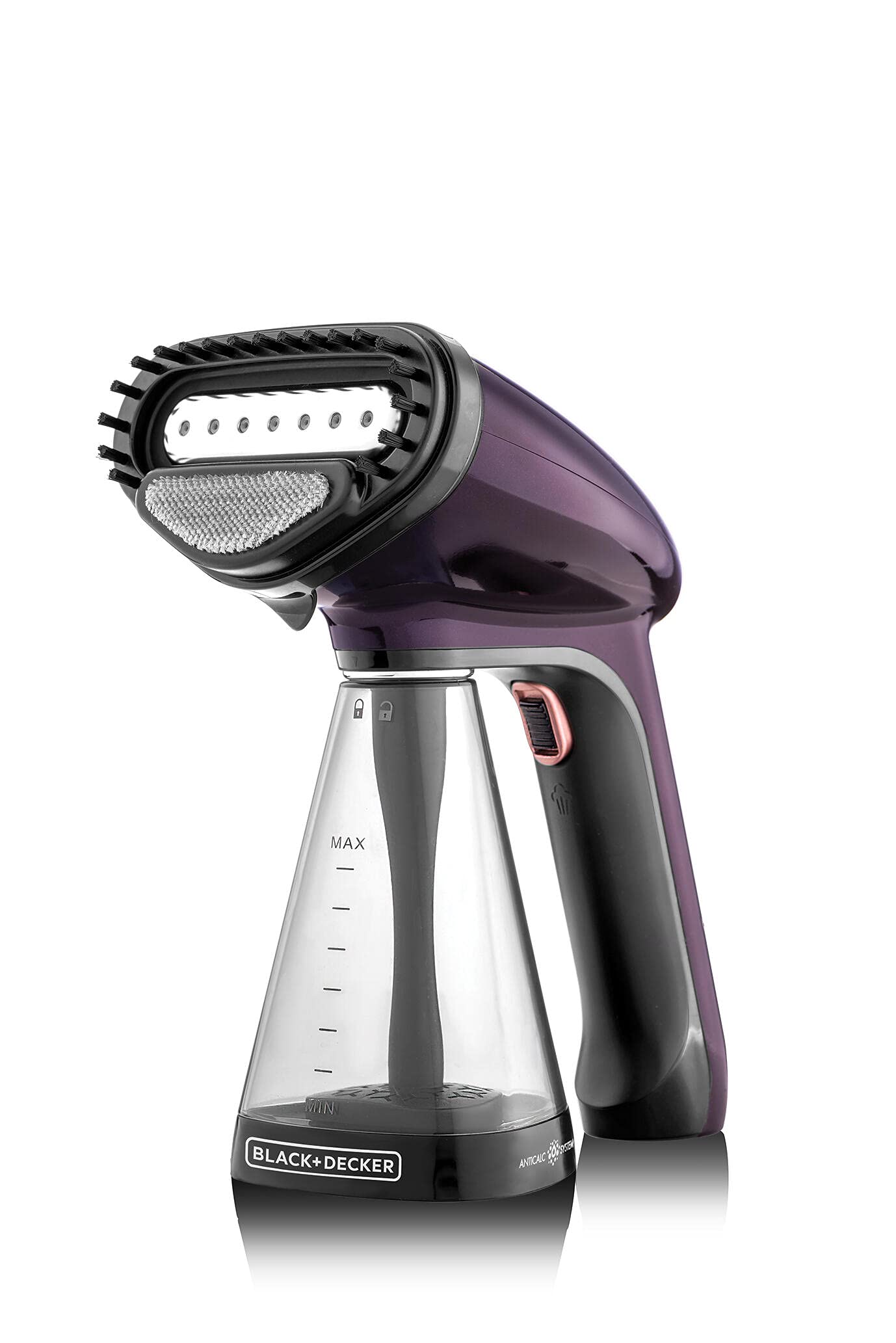 بخارپاش قابل حمل بلک اند دکر با آداپتور بطری یونیورسال 1500W بنفش تیره مدل HST1500-B5 با 2 سال گارانتی