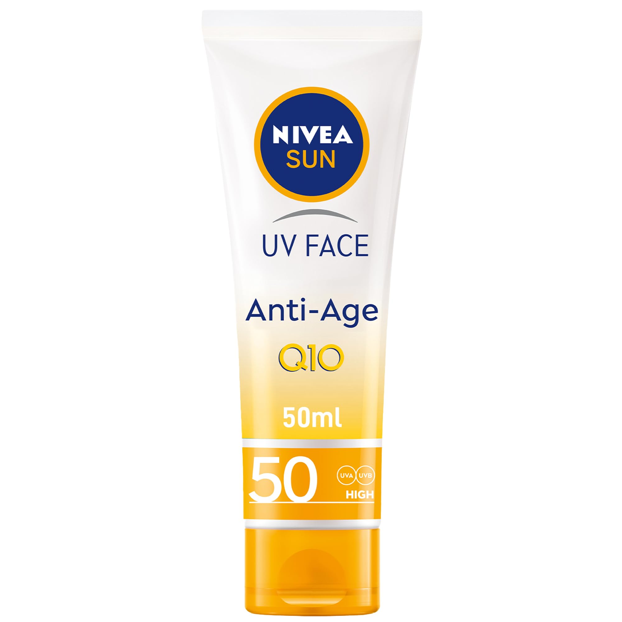 کرم ضدآفتاب صورت اس‌پی‌اف ۵۰ NIVEA SUN، با تکنولوژی Q10، محافظت بالا در برابر پرتوهای UVA و UVB، ضدپیری، مقاوم در برابر آب، بدون احساس چربی، حجم ۵۰ میلی‌لیتر