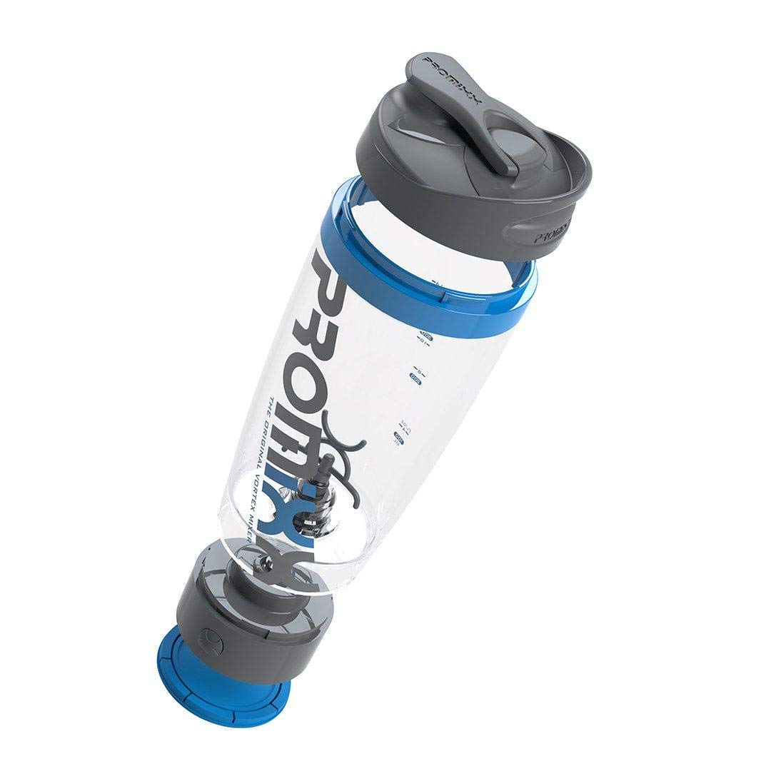 بطلان پاینی PROMiXX IX خاکستری الکتریک شیکر بطری، مخلوط کن قدرتمند برای شیک و مکمل، بطری مخلوط کن، بطری شک مخلوط کن، بلندر پروتئین شیک، مخلوط کن گردابی، بطری با غلظت 20انس بدون BPA (خاکستری شهر)