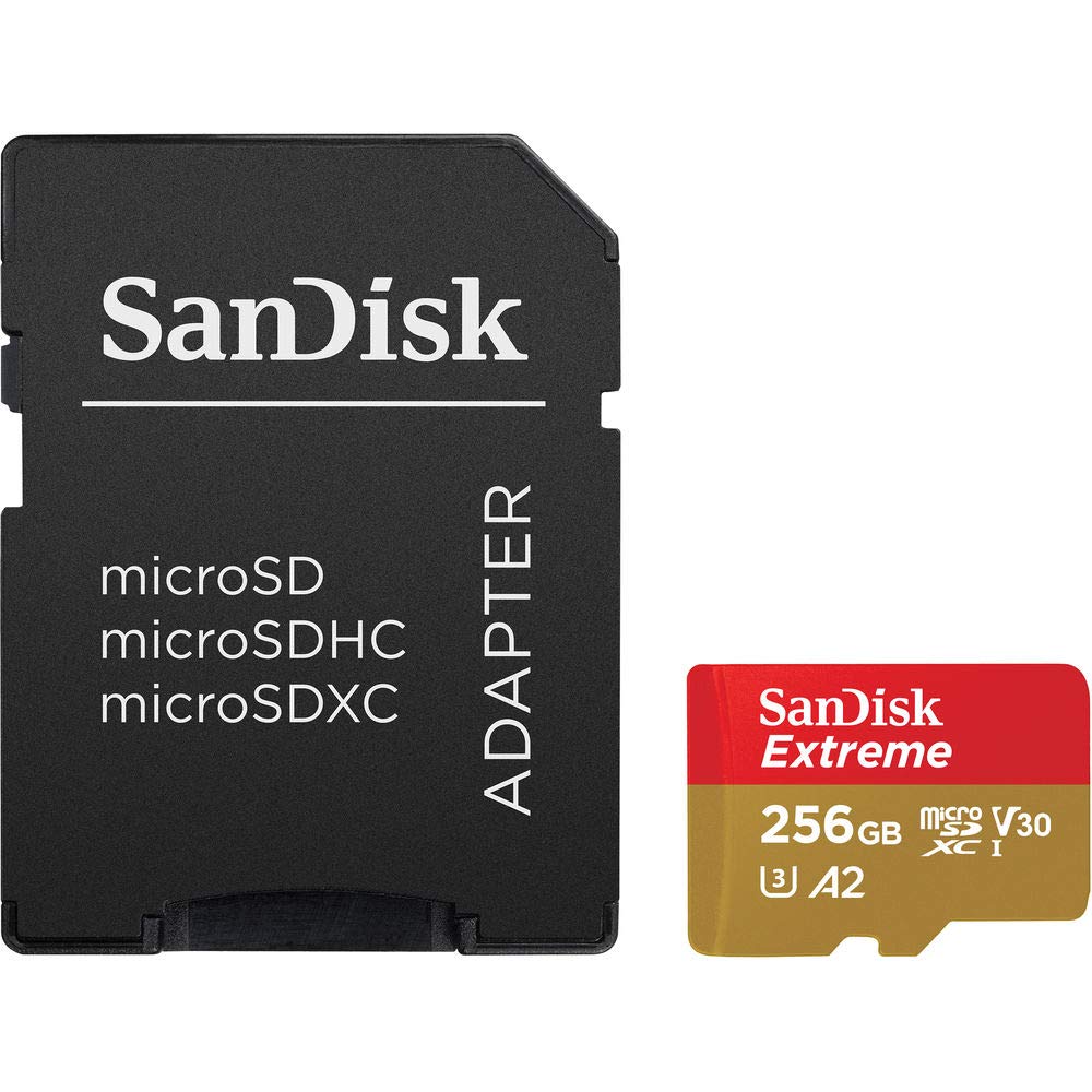 کارت حافظه SanDisk Extreme microSDXC UHS-I با ظرفیت 256 گیگابایت همراه با آداپتور - C10، U3، V30، 4K، A2، میکرو اس‌دی - SDSQXA1-256G-GN6MA 256 گیگابایت
