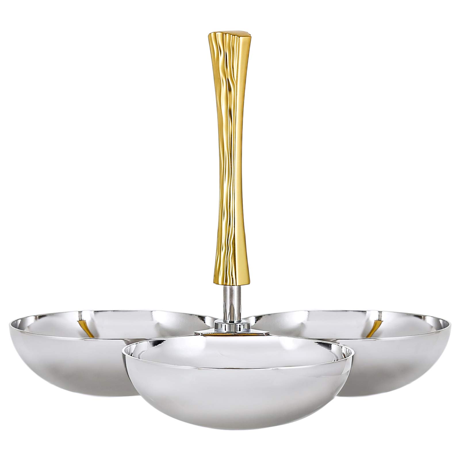 کاسه اسنک سه بخشی Regent H2512933 استیل ضدزنگ طلای اوندا، نقره‌ای