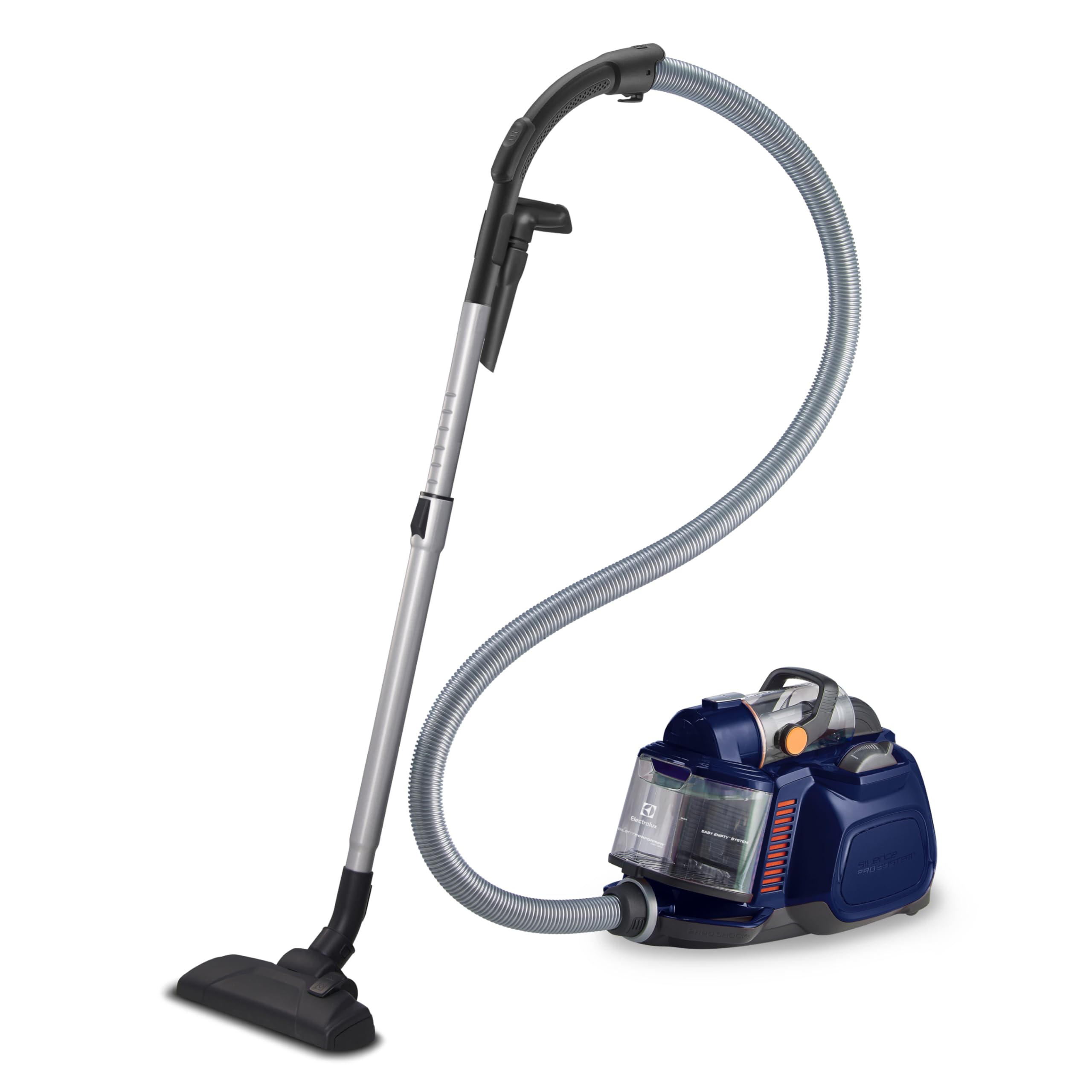 جاروبرقی Electrolux 2200W Canister Bagless، عملکرد آرام و مکش قدرتمند، فیلتراسیون هوای تمیز با فیلتر Allergyplus، خالی کردن آسان، بهترین برای موهای حیوانات، فرش، کاشی و کف سخت، مدل ZSPC2000 آبی