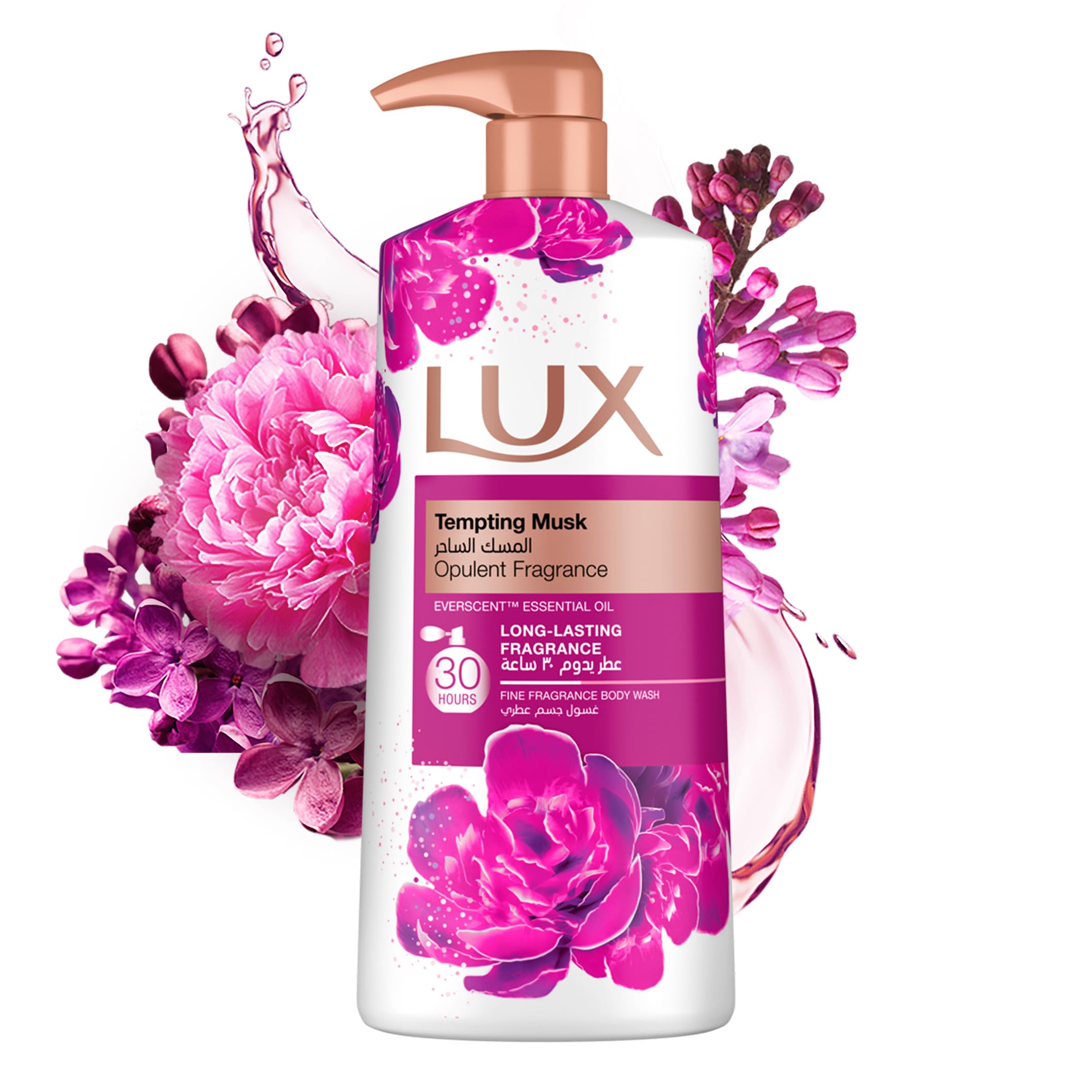 شستشوی بدن معطر LUX Opulent، با بوی چشم‌نواز مشک، عطر 30 ساعته، حاوی روغن اسانس اورسنت، 700 میلی‌لیتر تازه