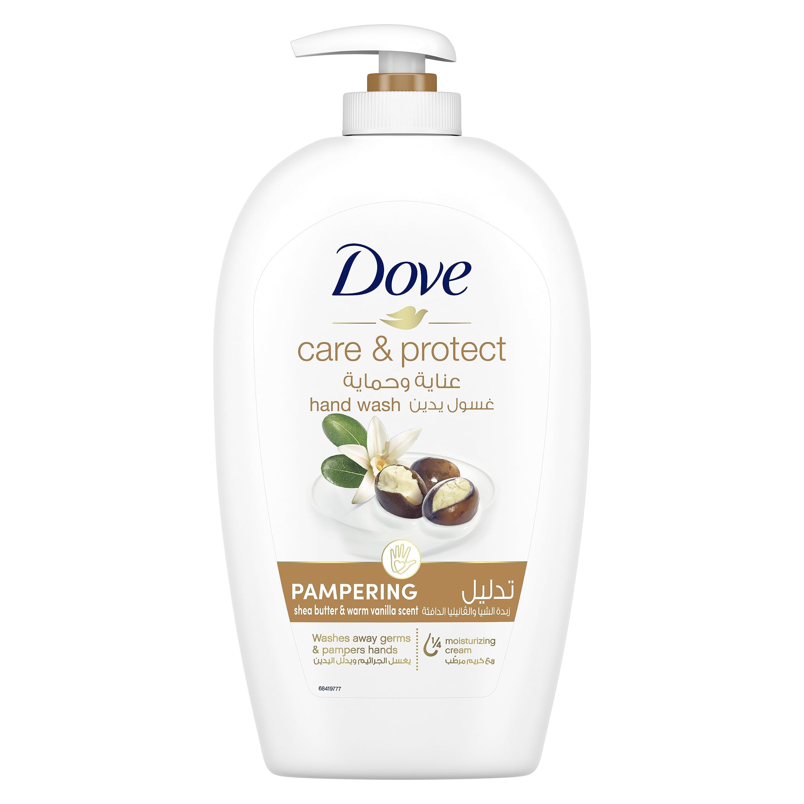 شستشوی دست Dove با فرمول مراقبت طبیعی، کرم شیا، با 1/4 کرم مرطوب کننده، 500 میلی‌لیتر