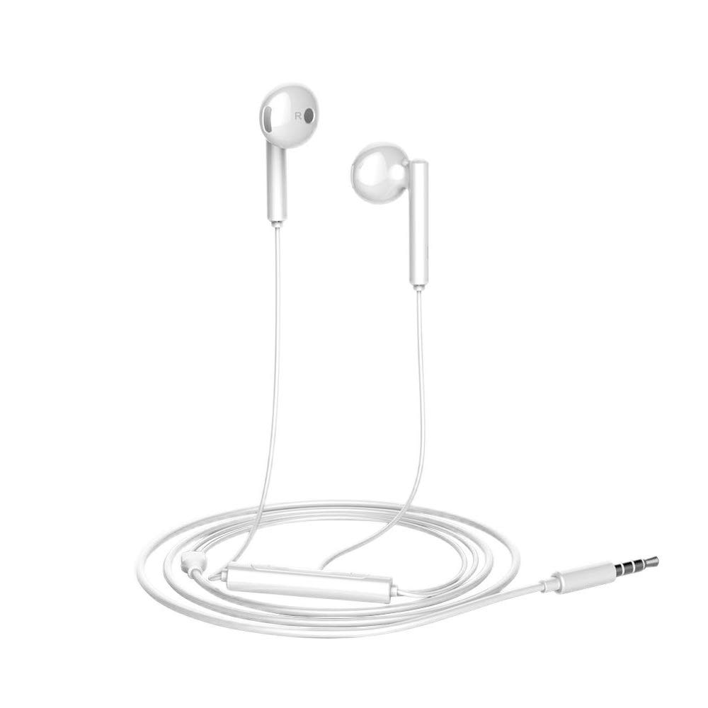 هوآوی گوشی اصلی HUAWEI Honor Earphone AM115 سیمی Half In-ear هدست 3.5 میلی‌متری با میکروفن کنترل حجم برای گوشی های هوآوی P10 P20 Lite تبلت کامپیوتر های همراه سفید کوچک
