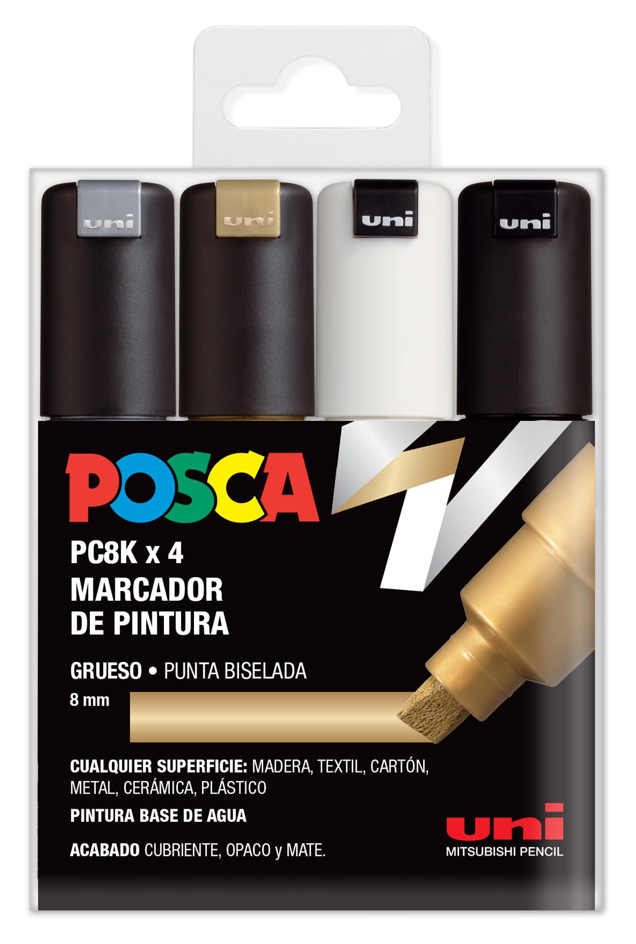 مجموعه UNI Posca Set PC 8K GSWB - پک ۴ نشانگر