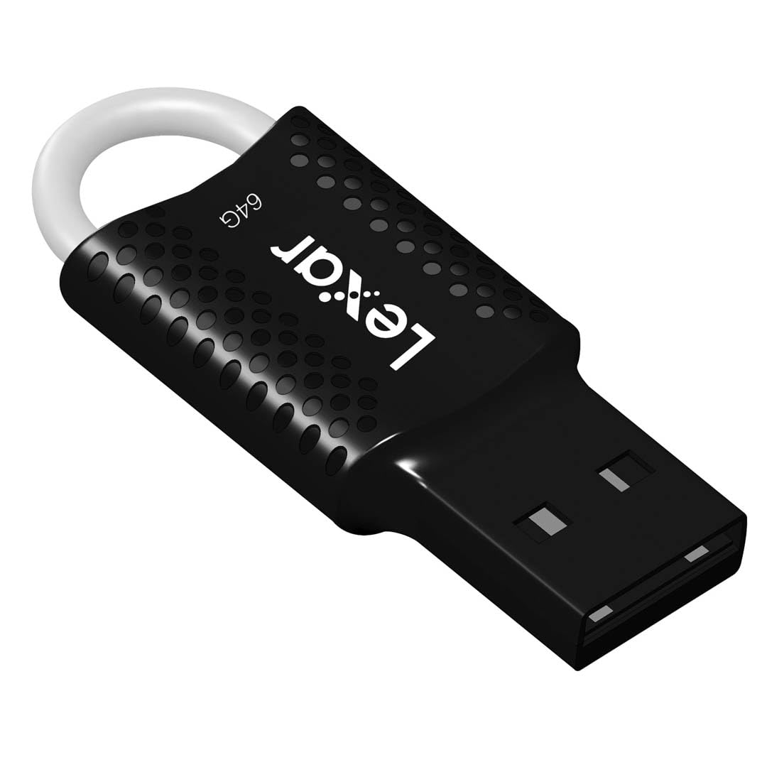 کلید USB لکسار 64 گیگابایت جامپدرایو V40 2.0 مشکی