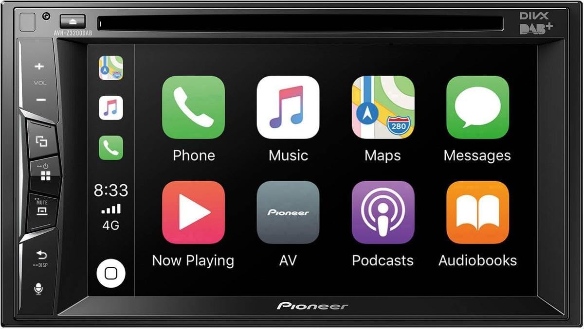 پایونیر AVH-Z3200DAB 2-Din 6.2 اینچ مالتی‌تاچ ازنه multimedia player با Apple Carplay، رادیوی دیجیتال DAB/DAB+، ویز (از طریق Apple CarPlay)، بلوتوث و 13 باند GEQ Single